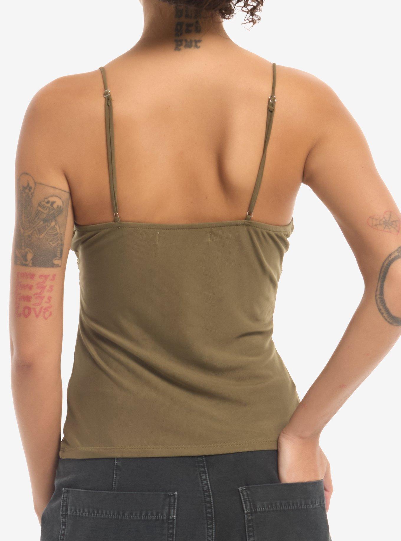 Olive Green Beaded Girls Cami, MULTI, alternate - view 3