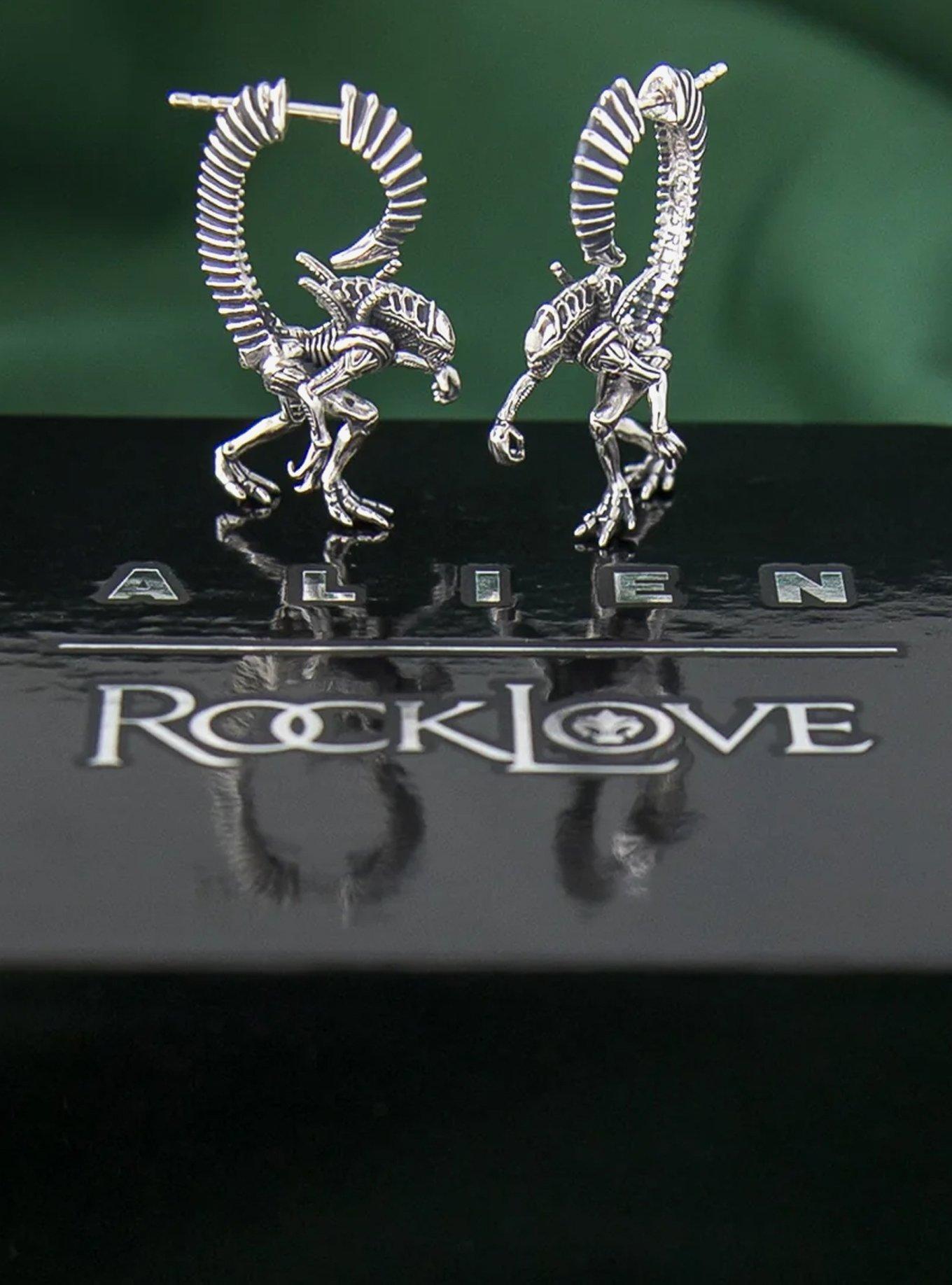 Alien X RockLove Alien Xenomorph Hoop Earrings, , alternate - view 5