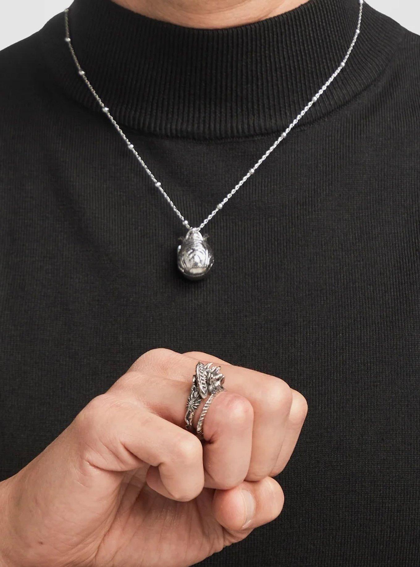 Alien X RockLove Alien Xenomorph Queen Ring, SILVER, alternate - view 3