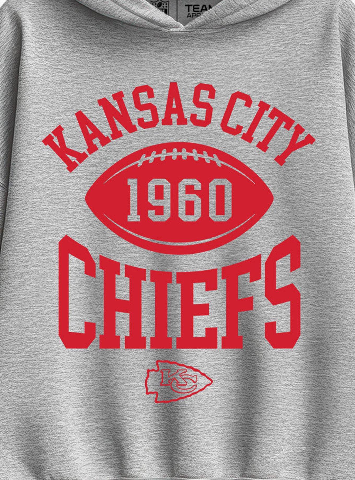 NFL Kansas City Chiefs Pro Block Football Womens Oversized Hoodie, ATHLETIC HEATHER, alternate - view 2