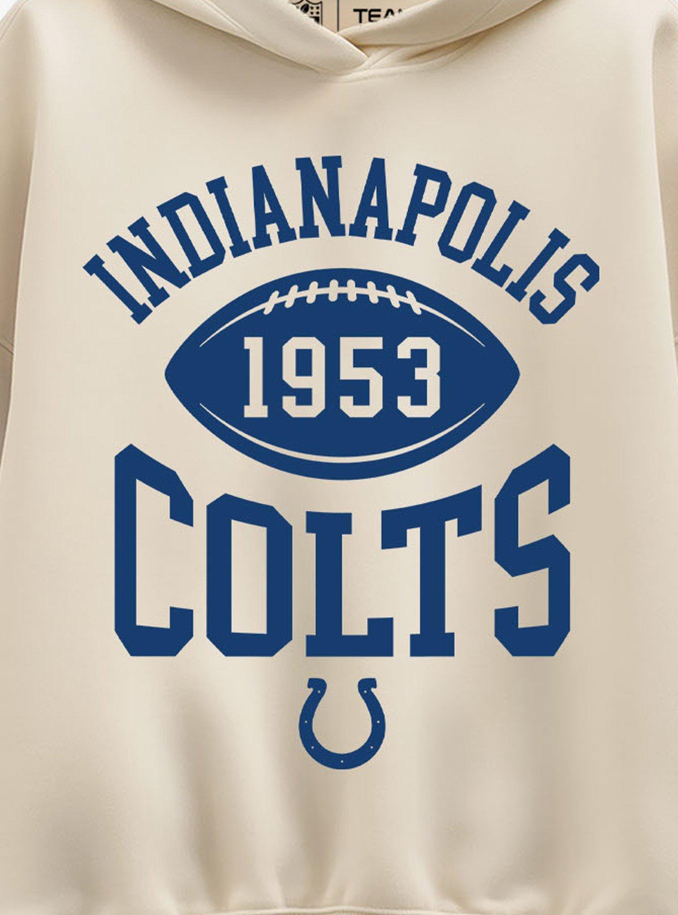 NFL Indianapolis Colts Pro Block Football Womens Oversized Hoodie, CREAM, alternate - view 2