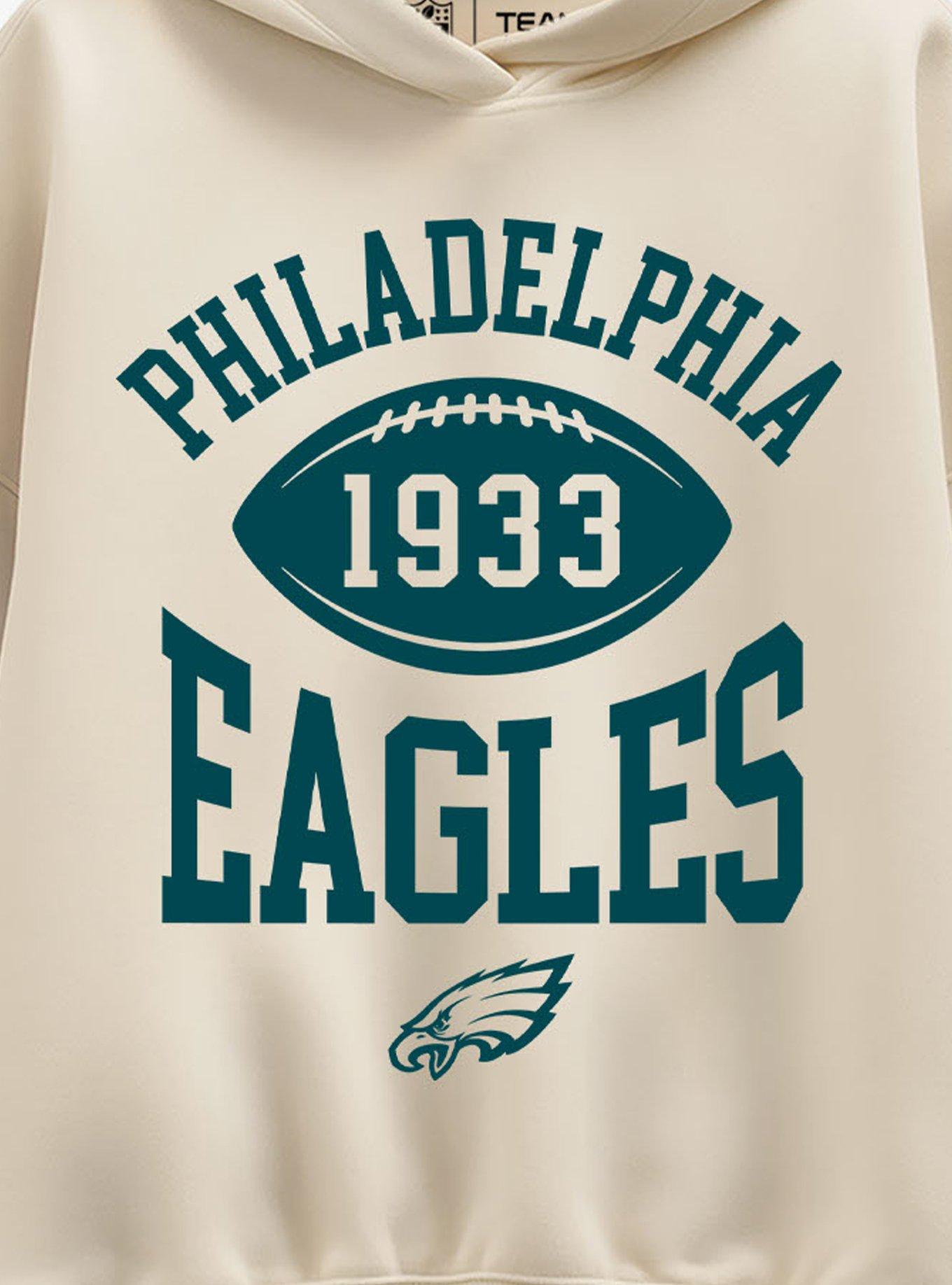 NFL Philadelphia Eagles Pro Block Football Womens Oversized Hoodie, CREAM, alternate - view 2