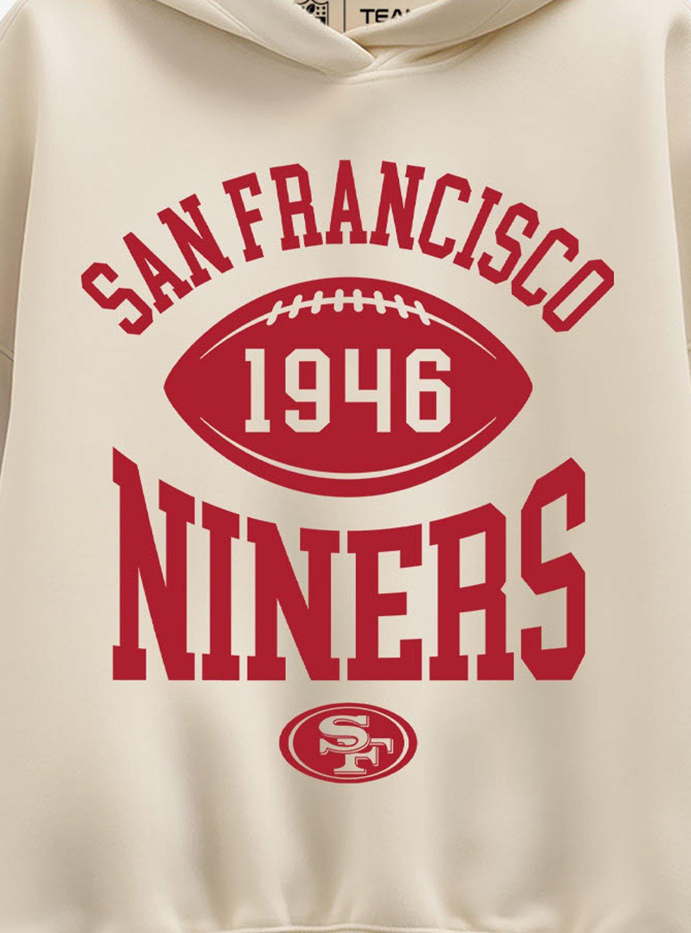 NFL San Francisco 49ers Pro Block Football Womens Oversized Hoodie, CREAM, alternate - view 2