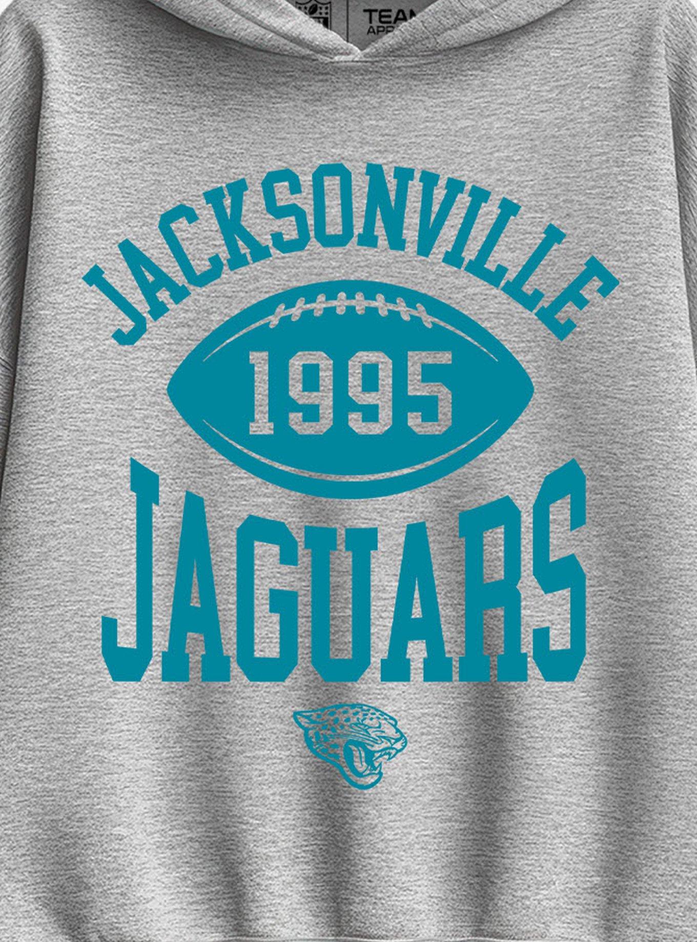 NFL Jacksonville Jaguars Pro Block Football Womens Oversized Hoodie, ATHLETIC HEATHER, alternate - view 2