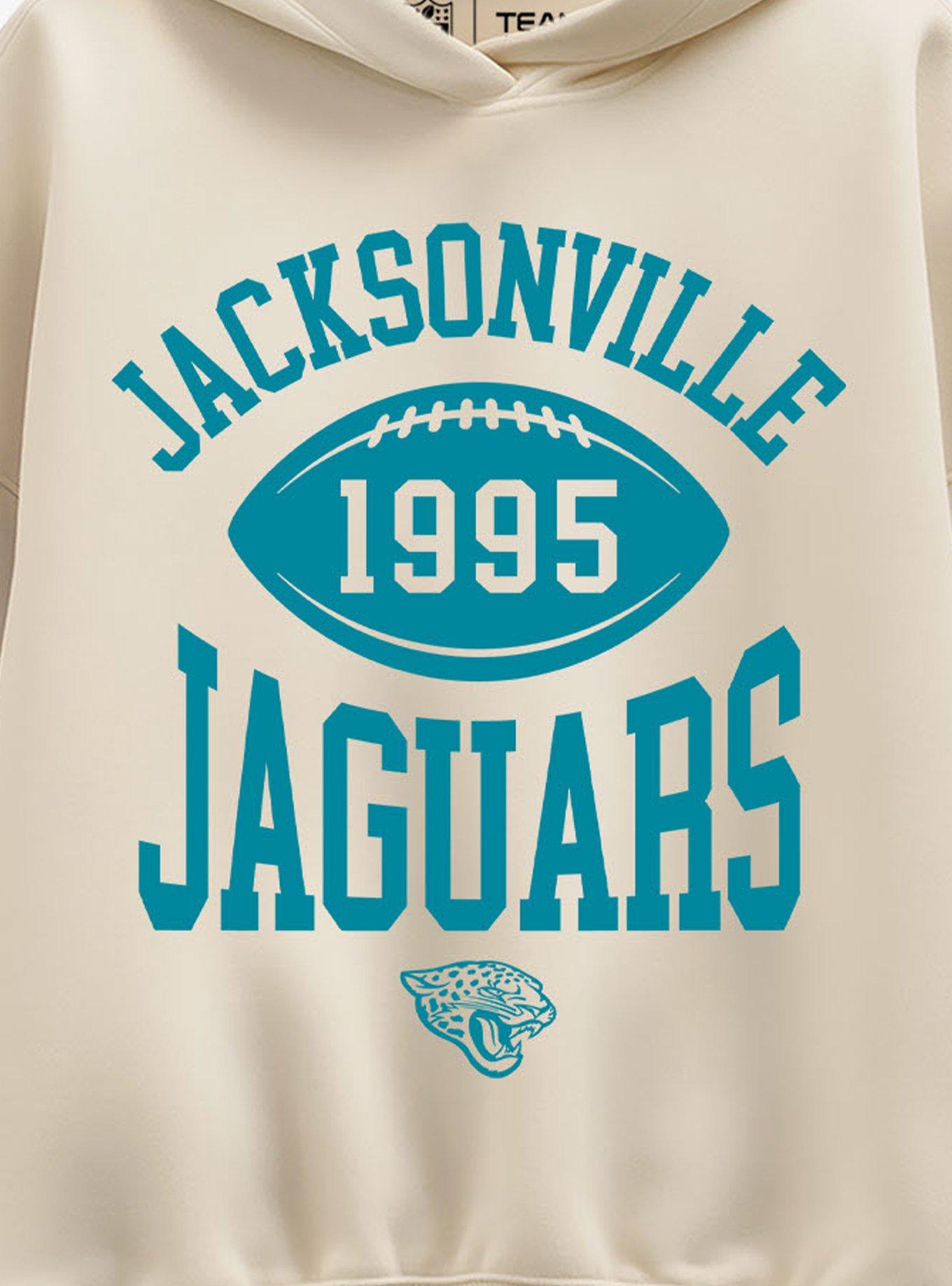 NFL Jacksonville Jaguars Pro Block Football Womens Oversized Hoodie, CREAM, alternate - view 2