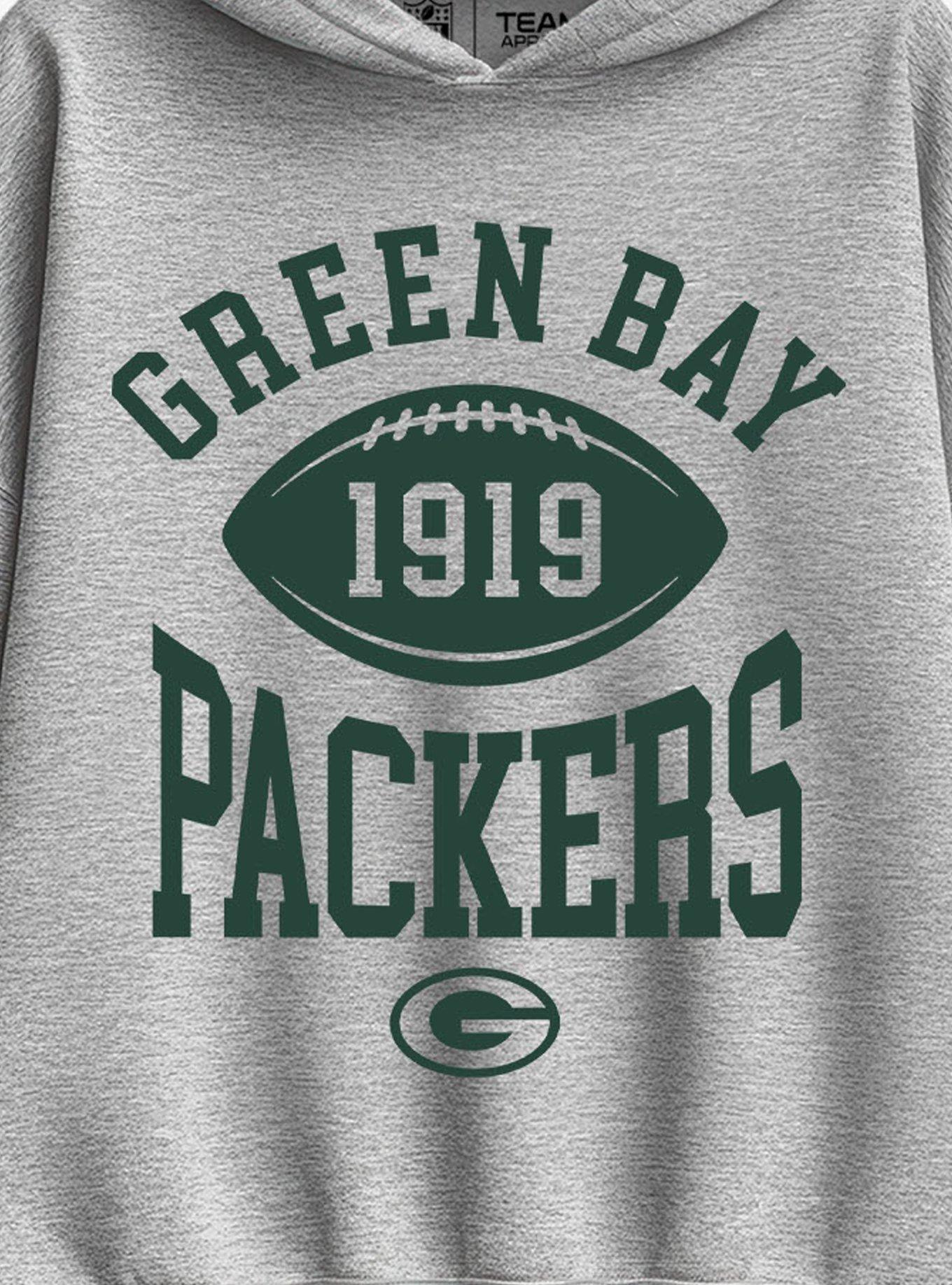 NFL Green Bay Packers Pro Block Football Womens Oversized Hoodie, ATHLETIC HEATHER, alternate - view 2