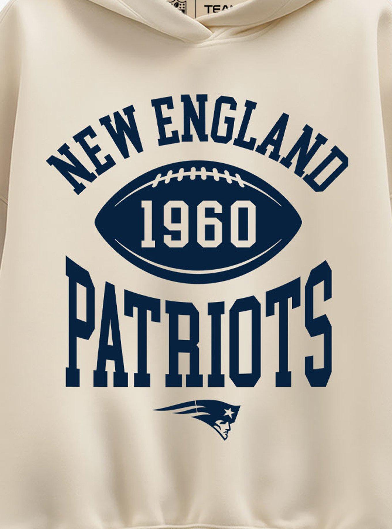NFL New England Patriots Pro Block Football Womens Oversized Hoodie, CREAM, alternate - view 2