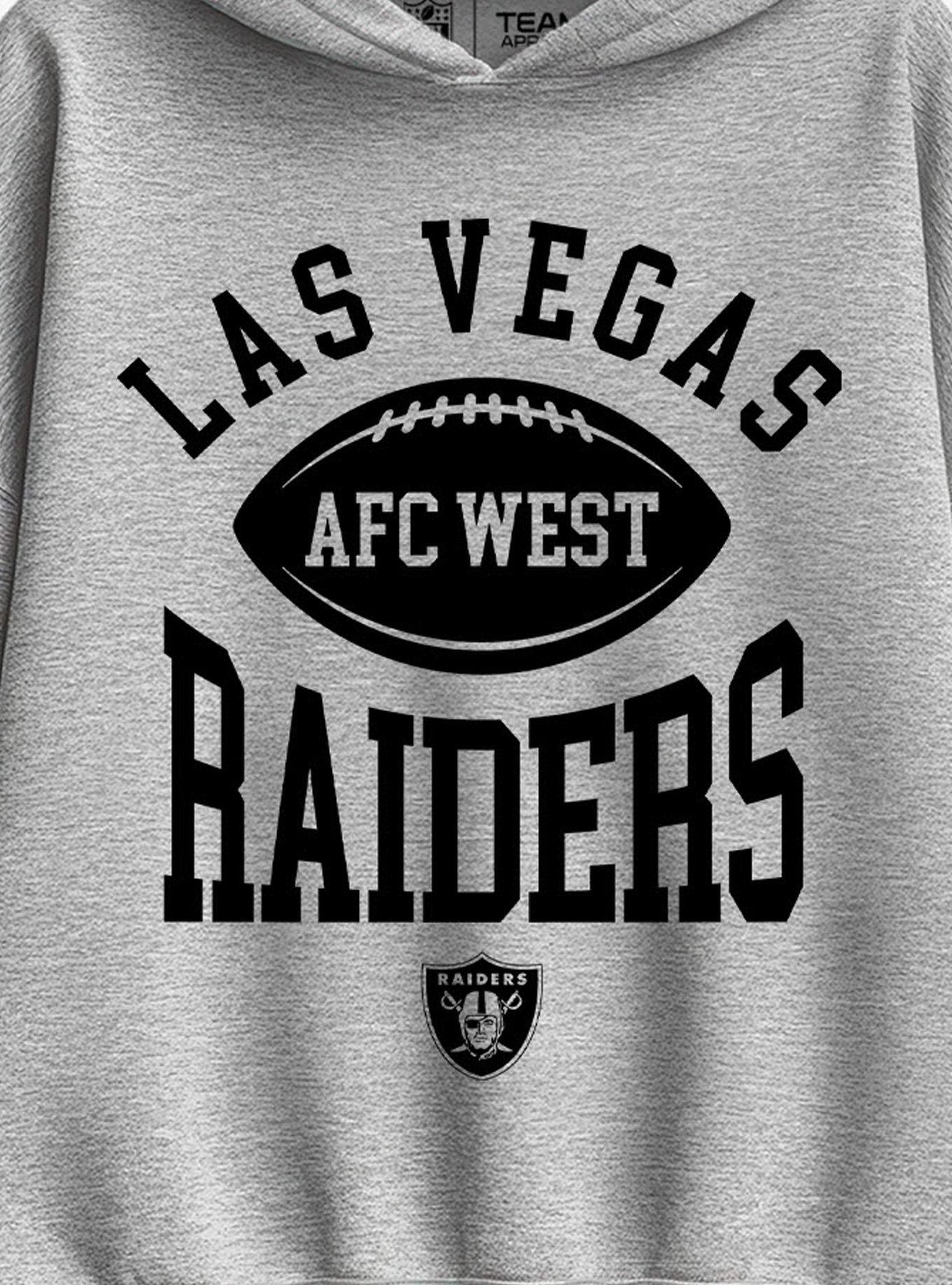 NFL Las Vegas Raiders Pro Block Football Womens Oversized Hoodie, ATHLETIC HEATHER, alternate - view 2