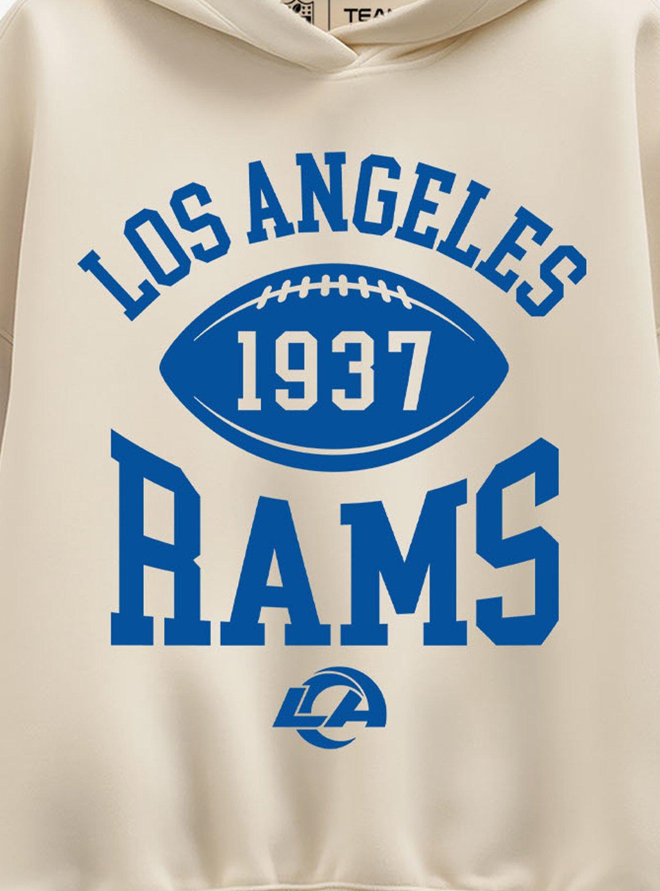 NFL Los Angeles Rams Pro Block Football Womens Oversized Hoodie, CREAM, alternate - view 2