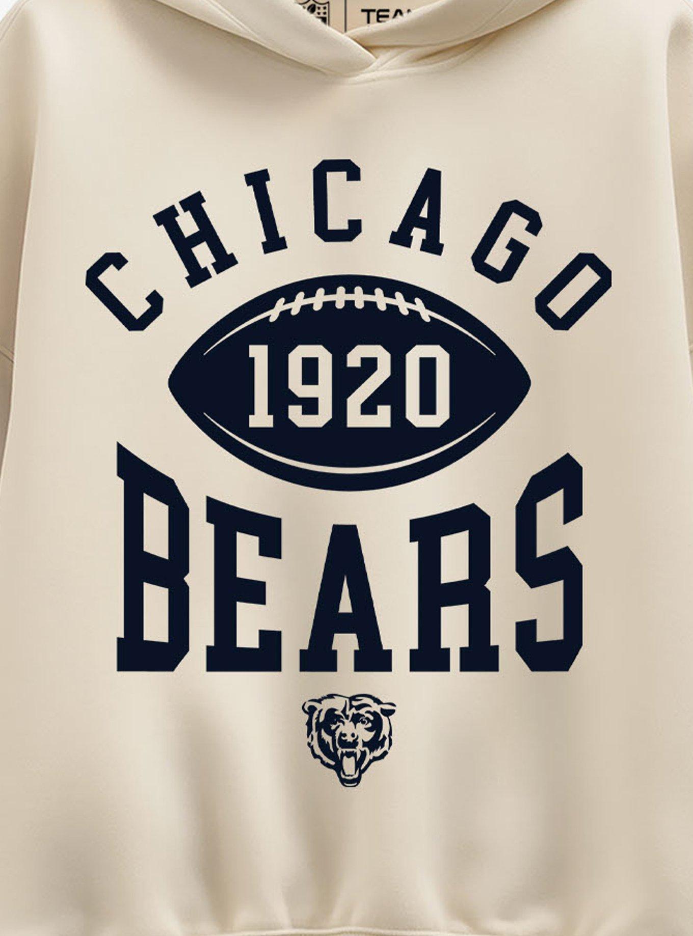 NFL Chicago Bears Pro Block Football Womens Oversized Hoodie, CREAM, alternate - view 2