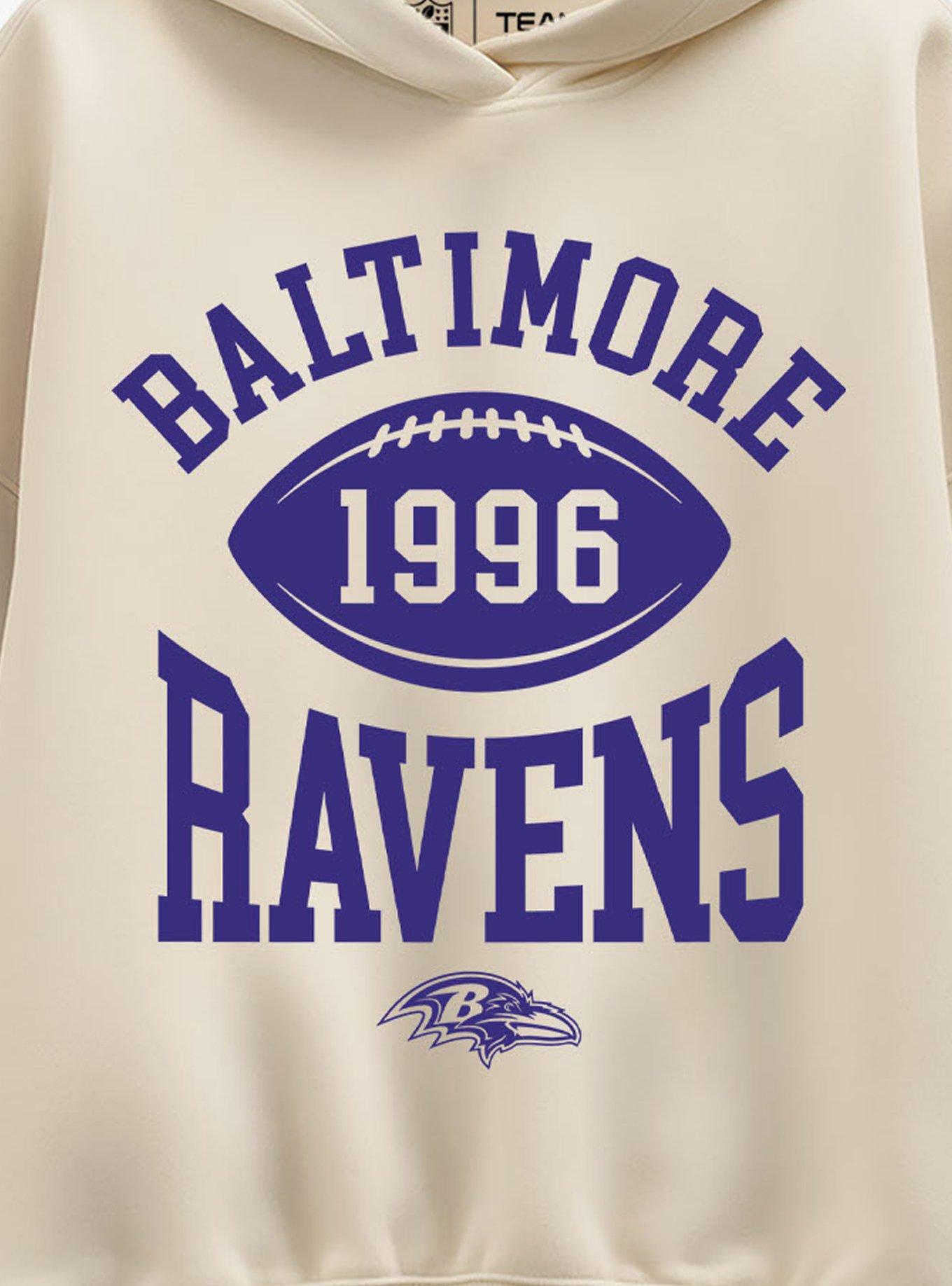 NFL Baltimore Ravens Pro Block Football Womens Oversized Hoodie, CREAM, alternate - view 2