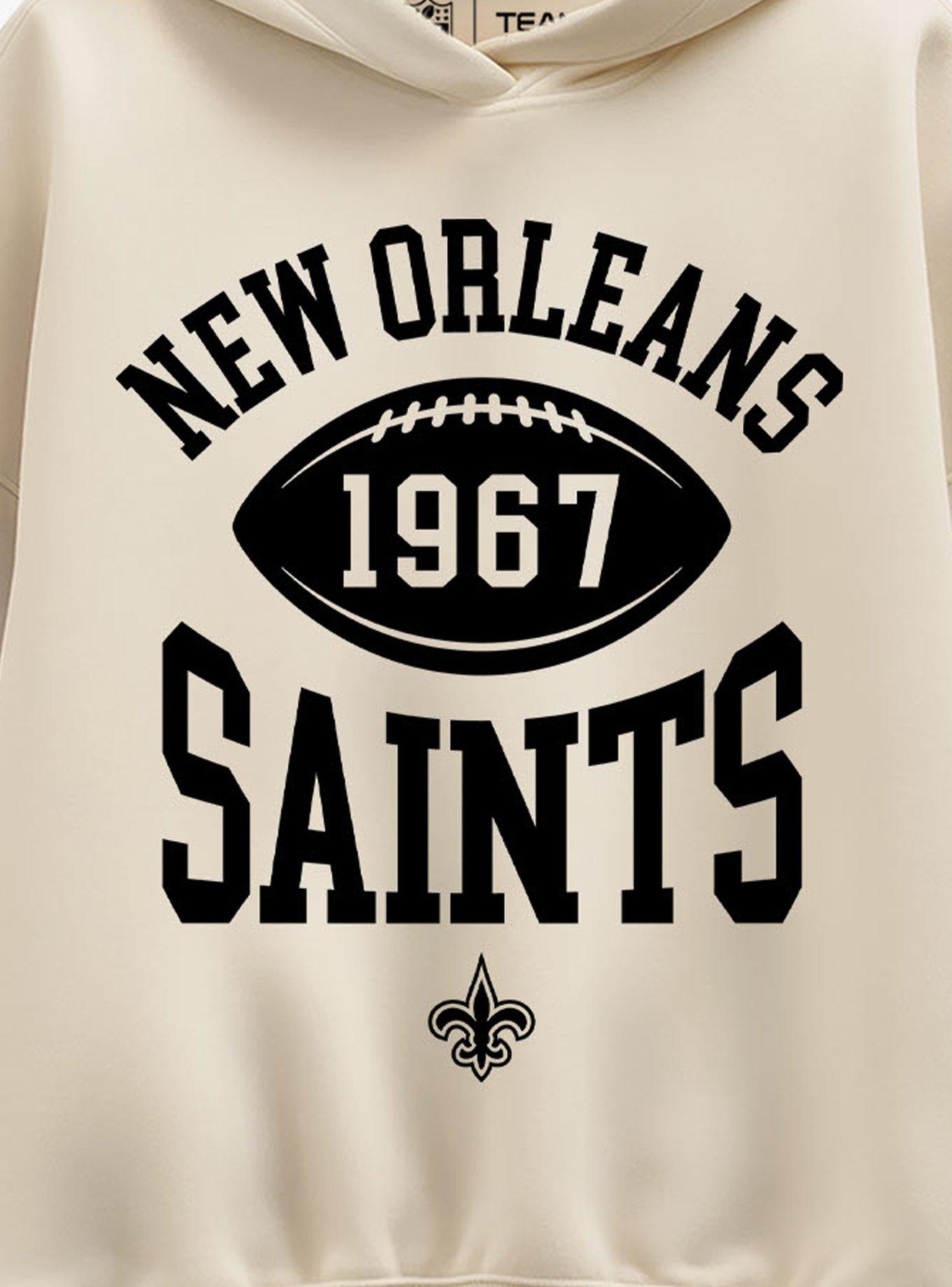 NFL New Orleans Saints Pro Block Football Womens Oversized Hoodie, CREAM, alternate - view 2