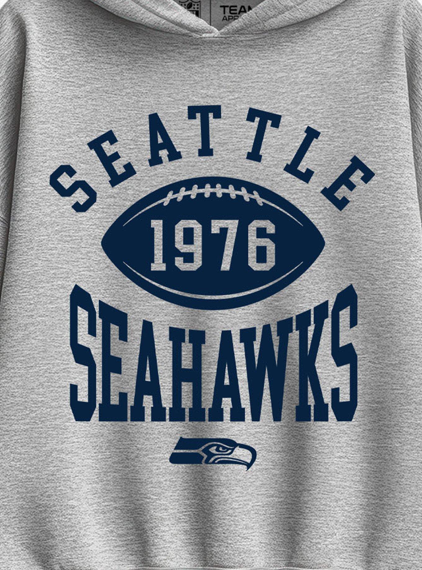 NFL Seattle Seahawks Pro Block Football Womens Oversized Hoodie, ATHLETIC HEATHER, alternate - view 2