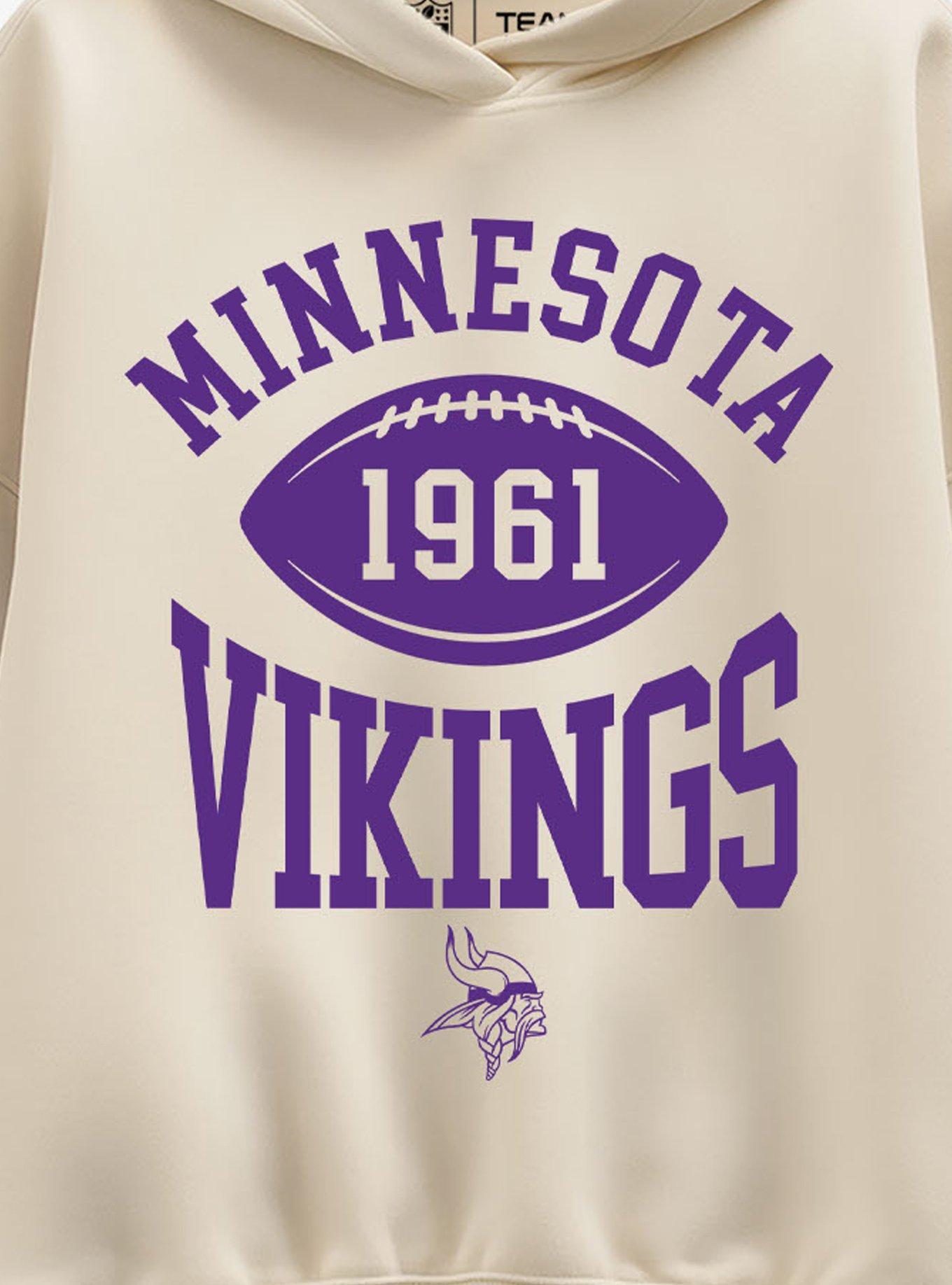 NFL Minnesota Vikings Pro Block Football Womens Oversized Hoodie, CREAM, alternate - view 2