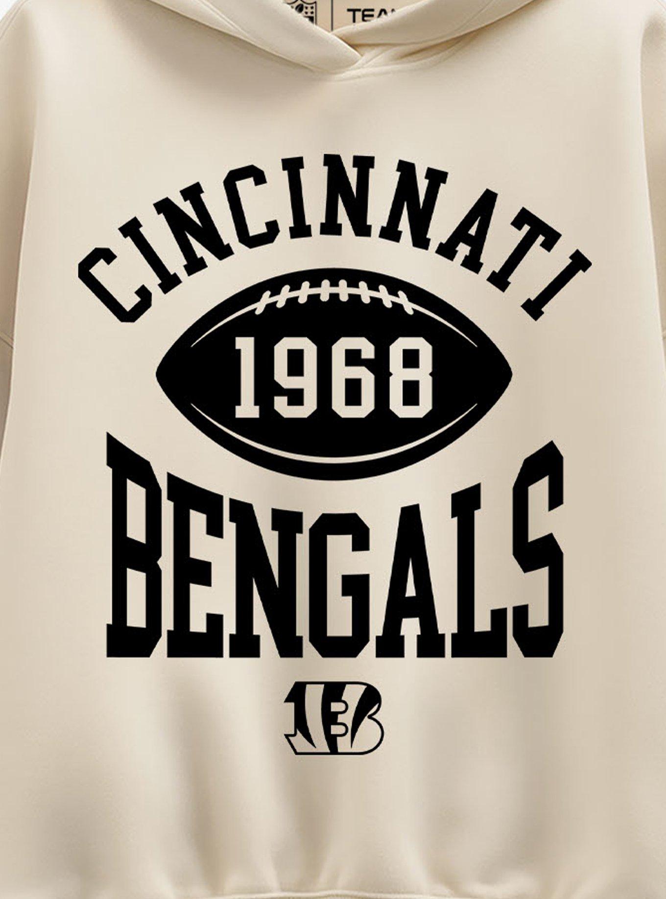 NFL Cincinnati Bengals Pro Block Football Womens Oversized Hoodie, CREAM, alternate - view 2