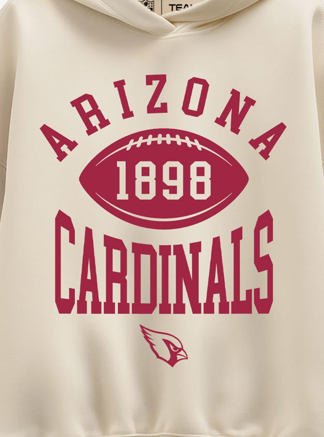 NFL Arizona Cardinals Pro Block Football Womens Oversized Hoodie, CREAM, alternate - view 2