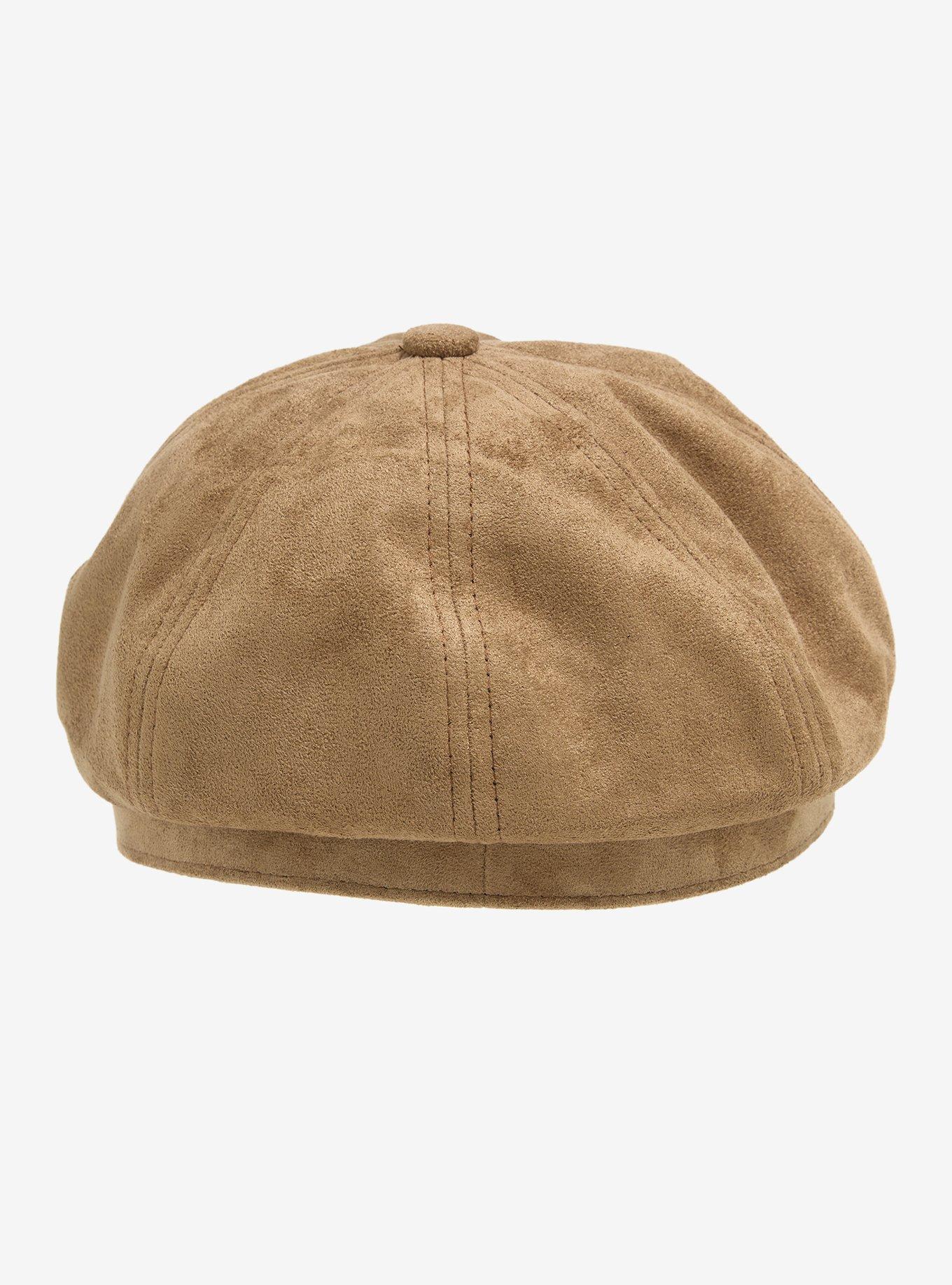 Tan Faux Suede Cabbie Hat, , alternate - view 3