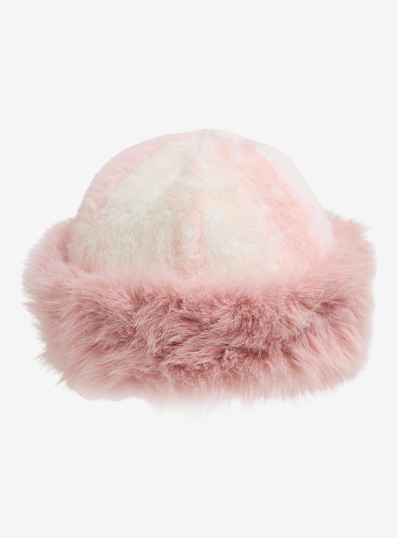 Pink Doe Fur Brim Hat, , alternate - view 2