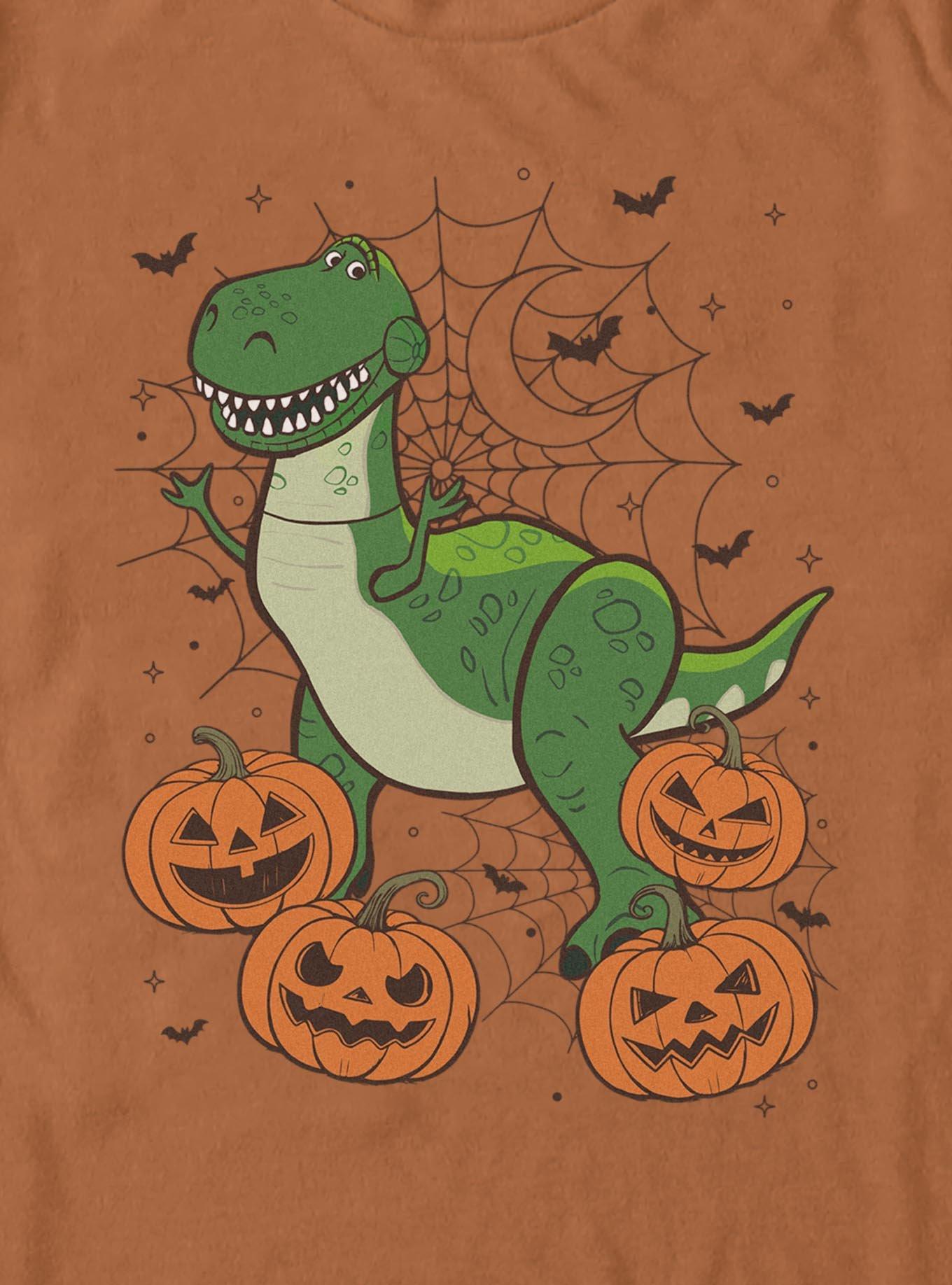 Disney Pixar Toy Story 4 Rex Pumpkin Webs Garment Dye T-Shirt, YAM, alternate - view 2