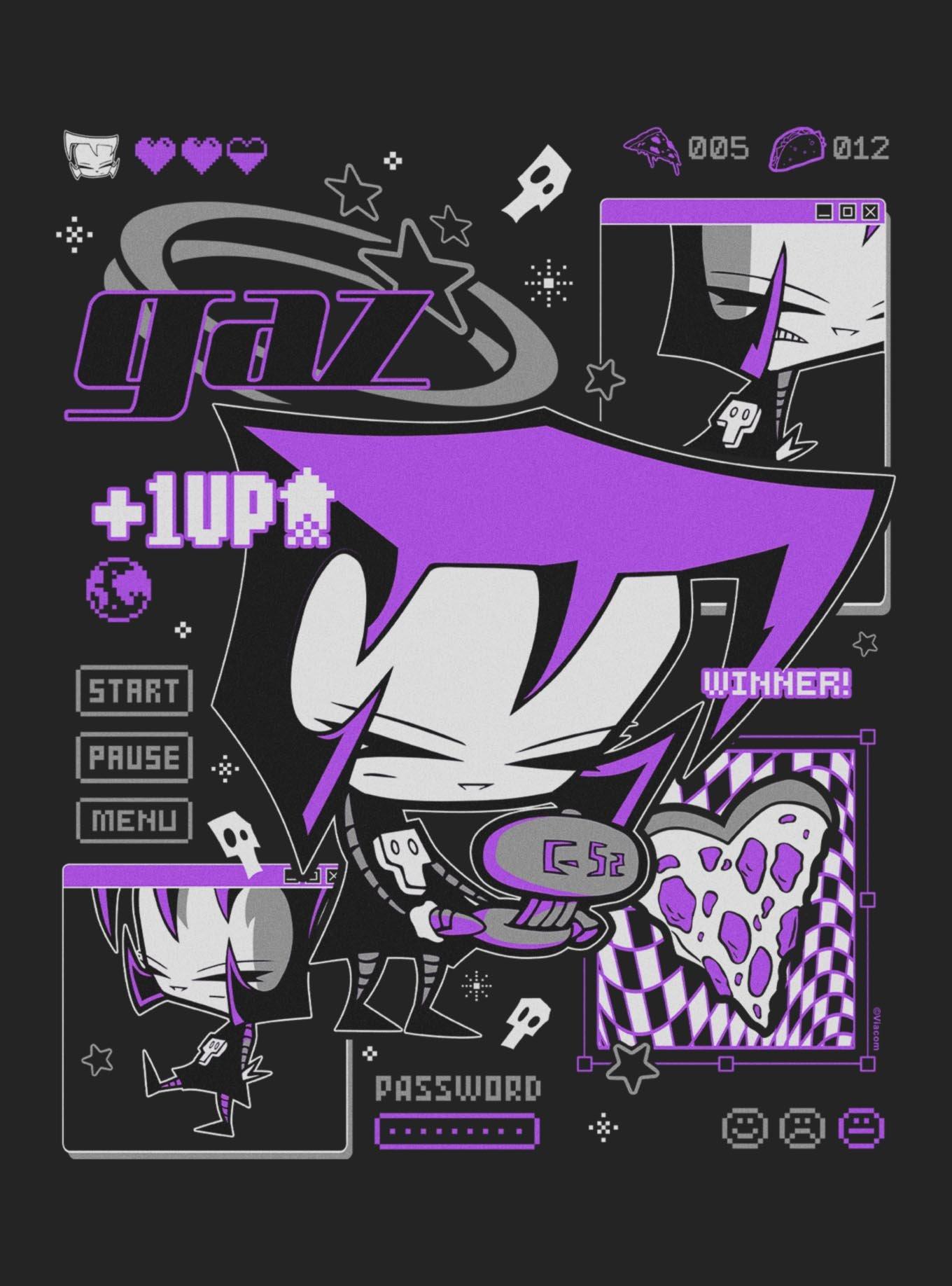 Invader Zim Gaz GS2 Winner T-Shirt BoxLunch Exclusive, BLACK, alternate - view 4