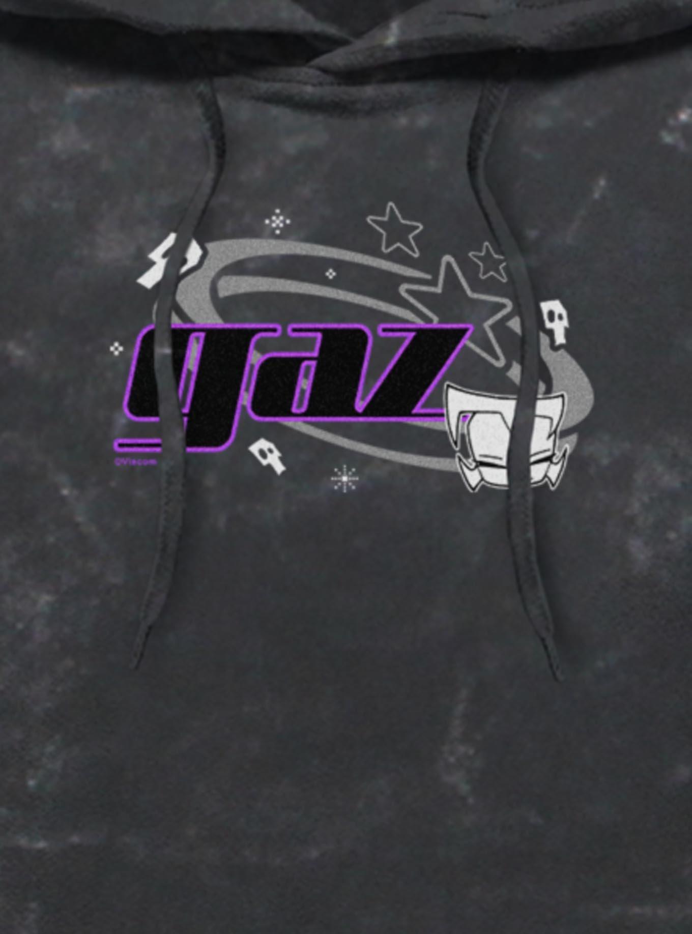 Invader Zim Gaz GS2 Winner Mineral Wash Hoodie BoxLunch Exclusive, BLACK, alternate - view 3