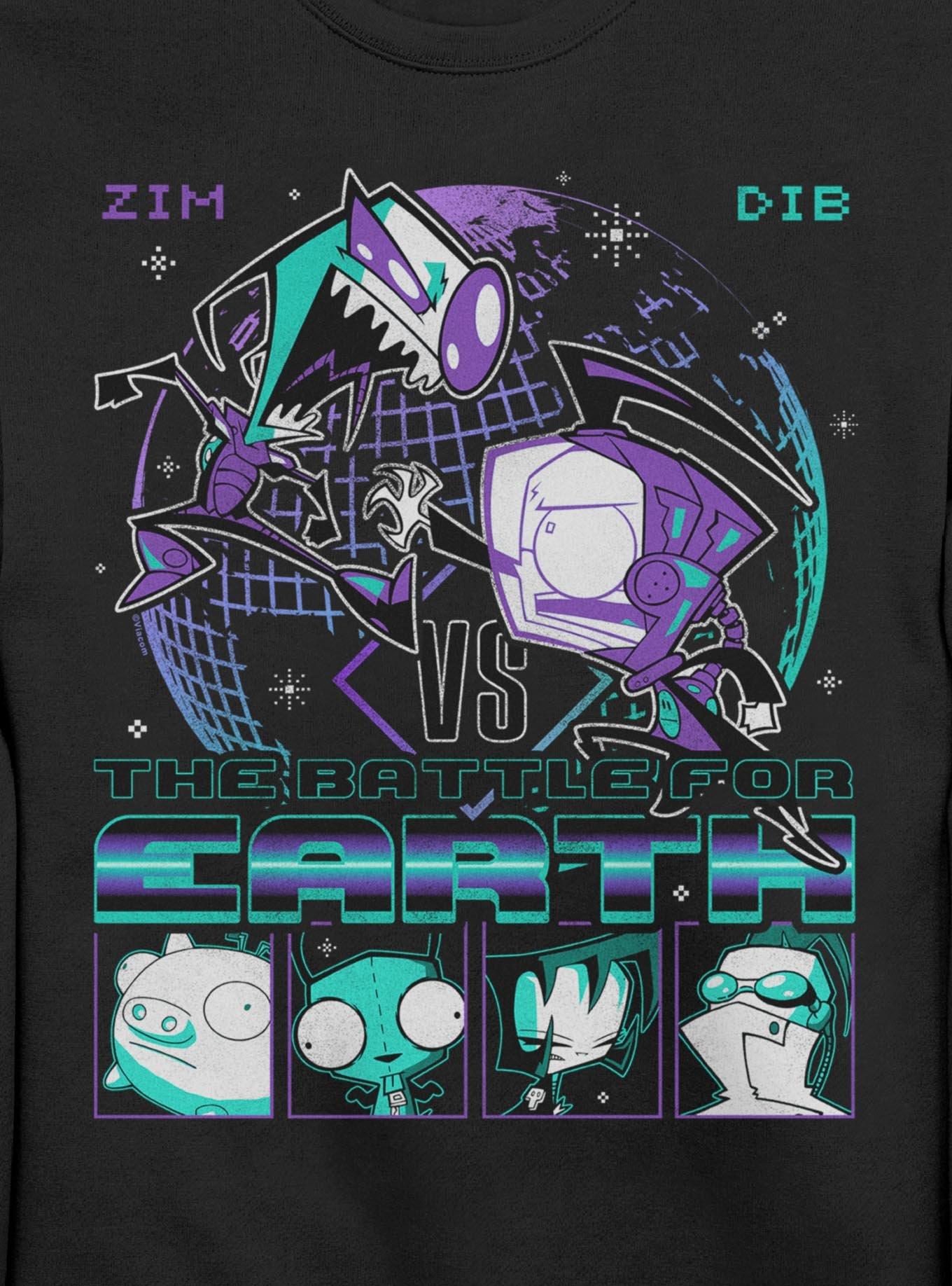 Invader ZIM Vs Dib Battle Sweatshirt Hot Topic Exclusive, BLACK, alternate - view 2