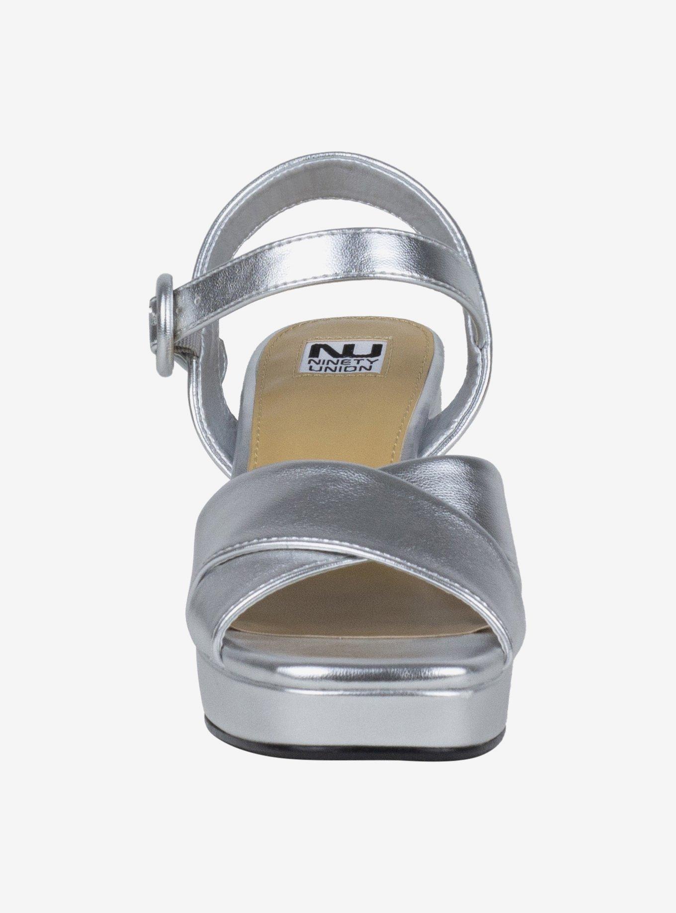 Emely Silver Platform Sandal, SILVER, alternate - view 3
