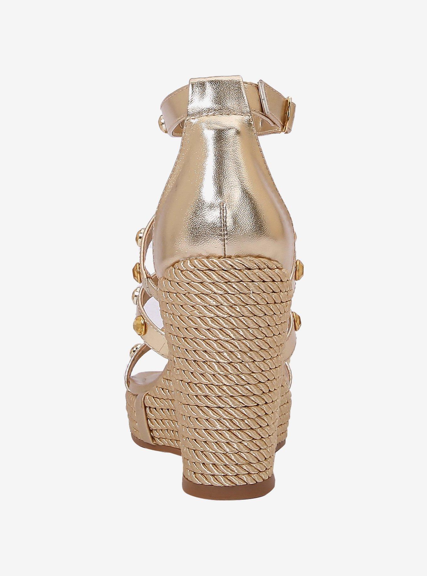 Panda Gold Strap Wedge, GOLD, alternate - view 4
