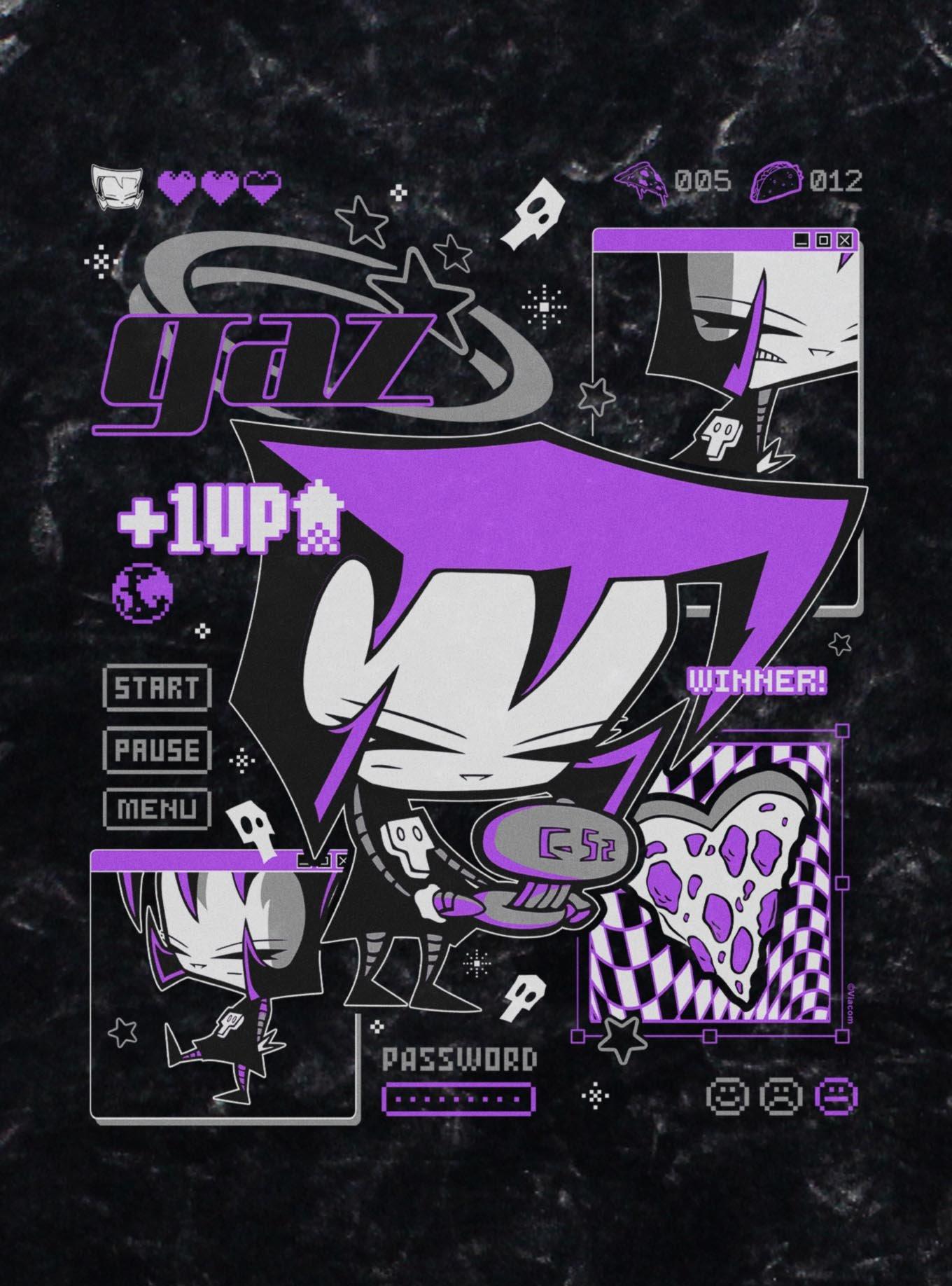Invader ZIM Gaz Game Slave 2 Winner Mineral Wash T-Shirt Hot Topic Exclusive, BLACK, alternate - view 4