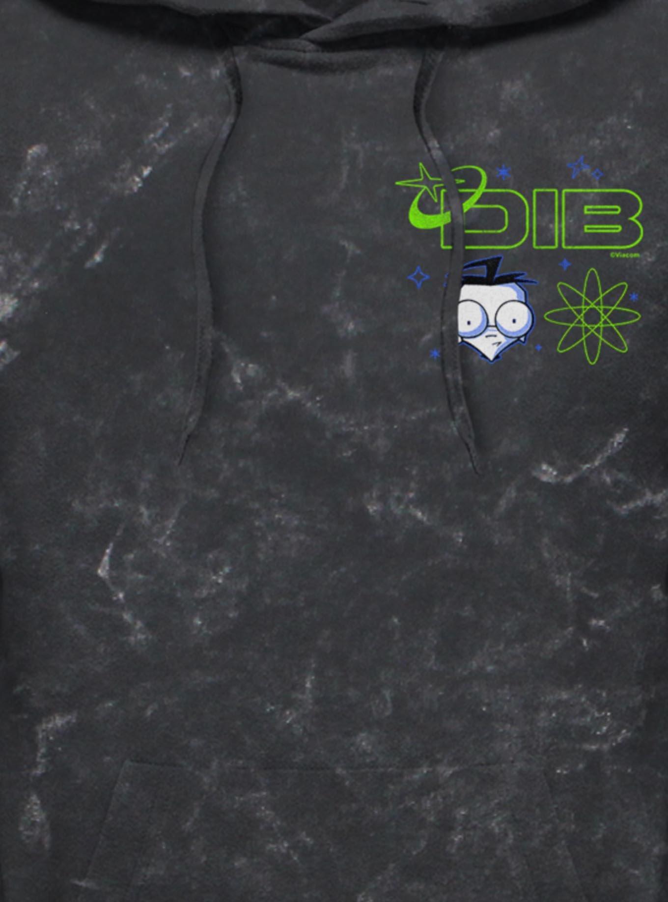Invader ZIM Dib Tech Mineral Wash Hoodie Hot Topic Exclusive, BLACK, alternate - view 3