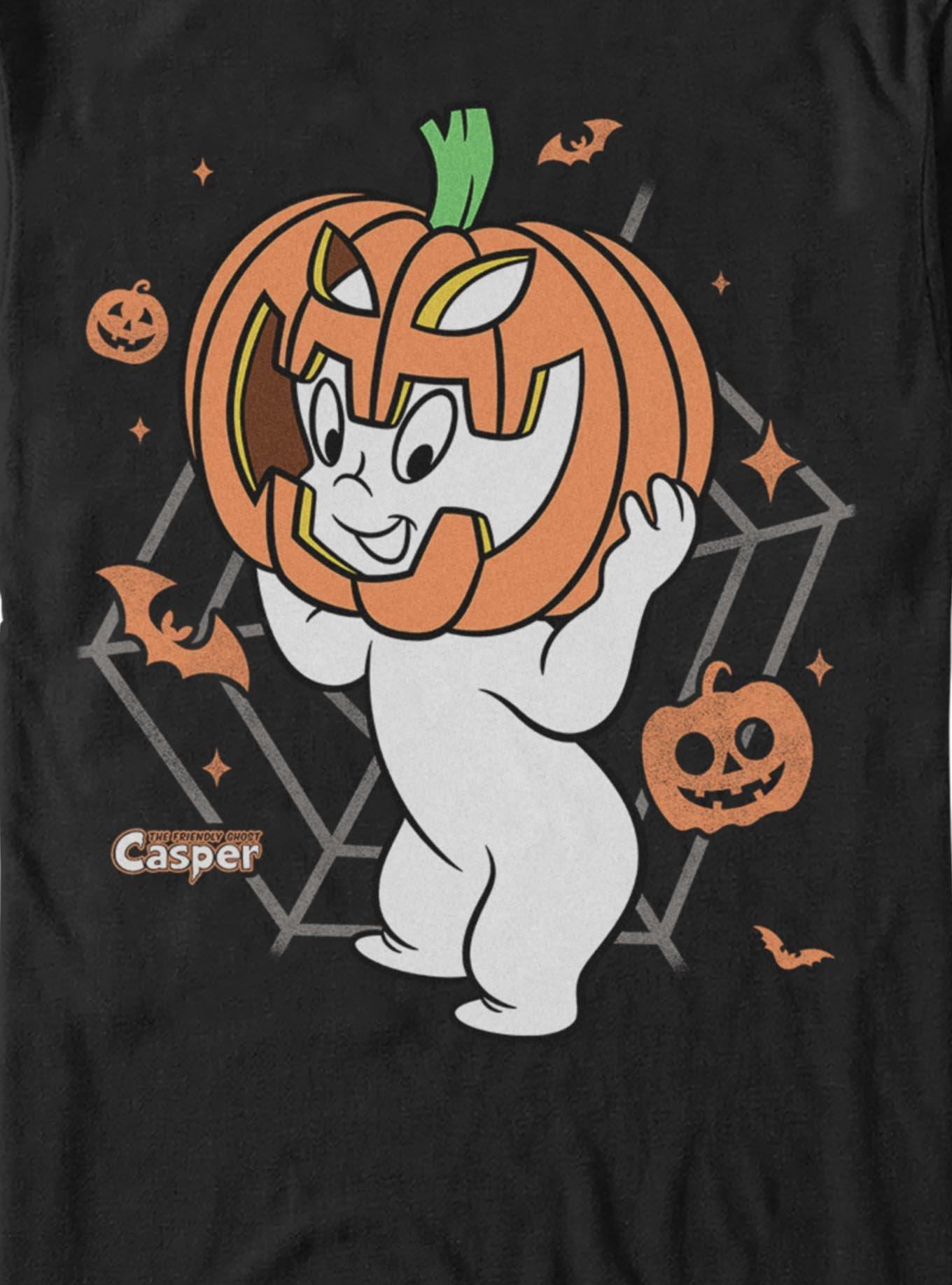 Casper The Friendly Ghost Pumpkin Casper T-Shirt Hot Topic Exclusive, BLACK, alternate - view 4