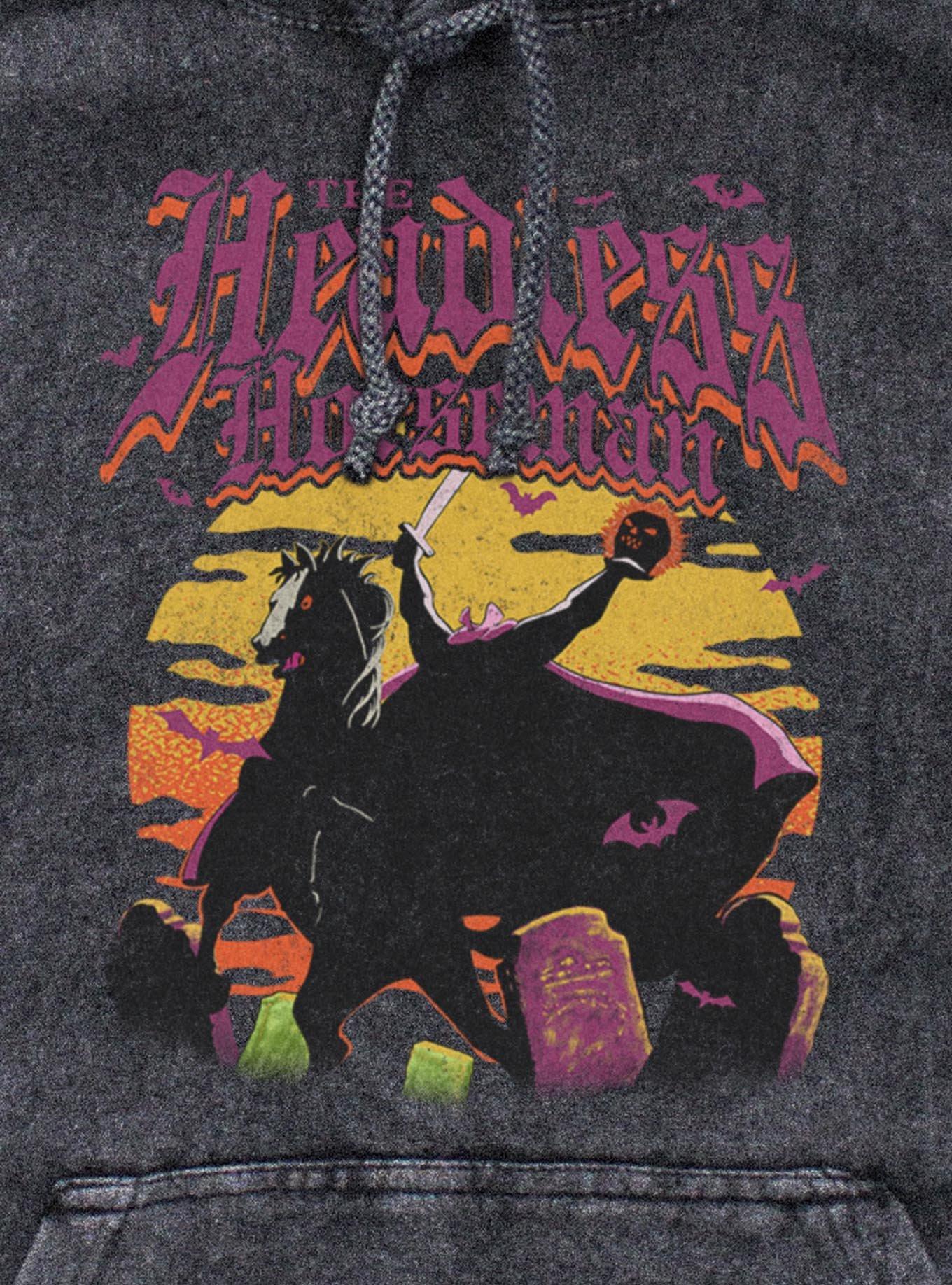 Disney The Adventures Of Ichabod And Mr. Toad The Headless Horseman Mineral Wash Hoodie Hot Topic Exclusive, BLACK, alternate - view 2