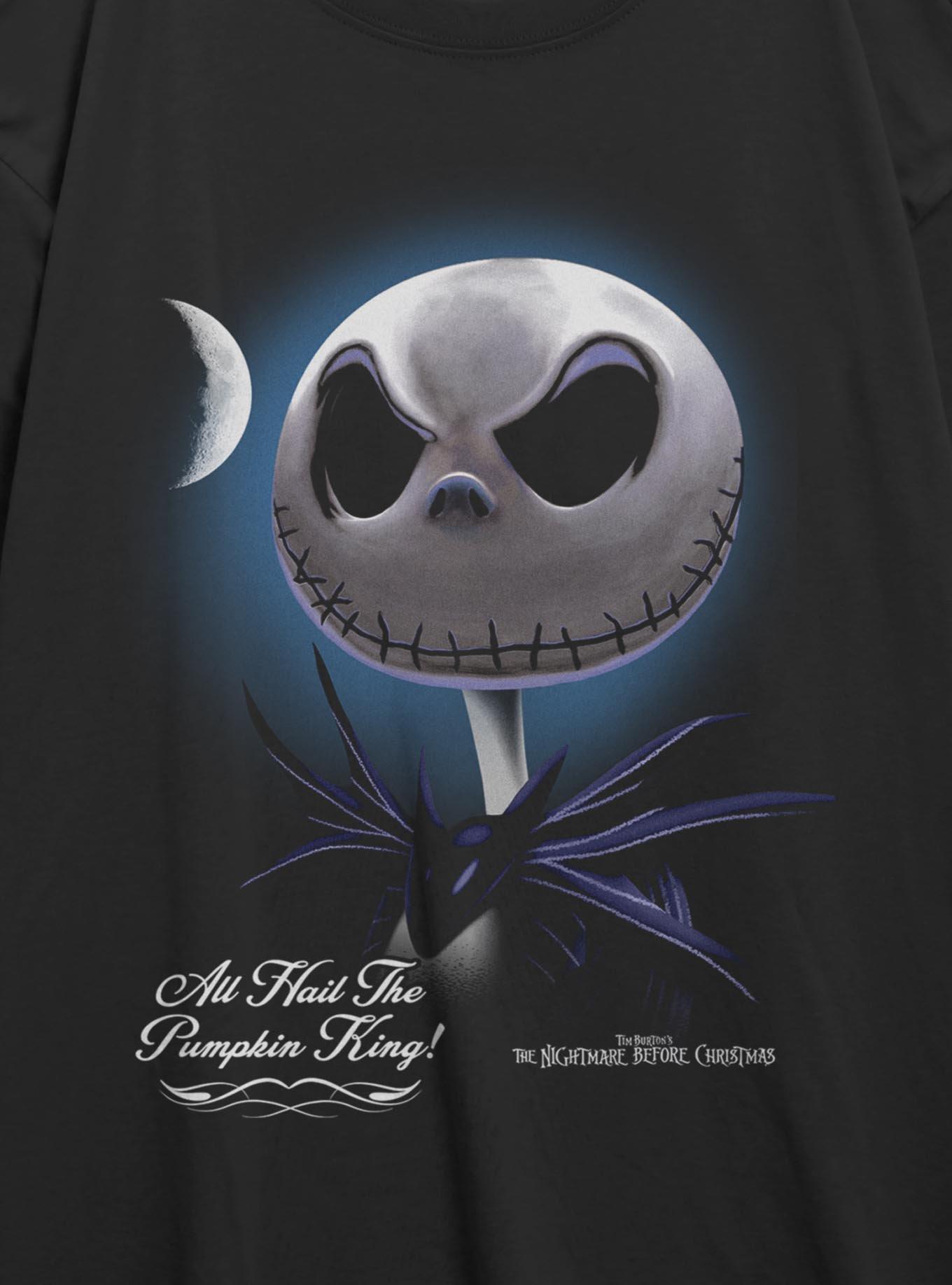 Disney The Nightmare Before Christmas Skellington Moon Girls Oversized T-Shirt, BLACK, alternate - view 2