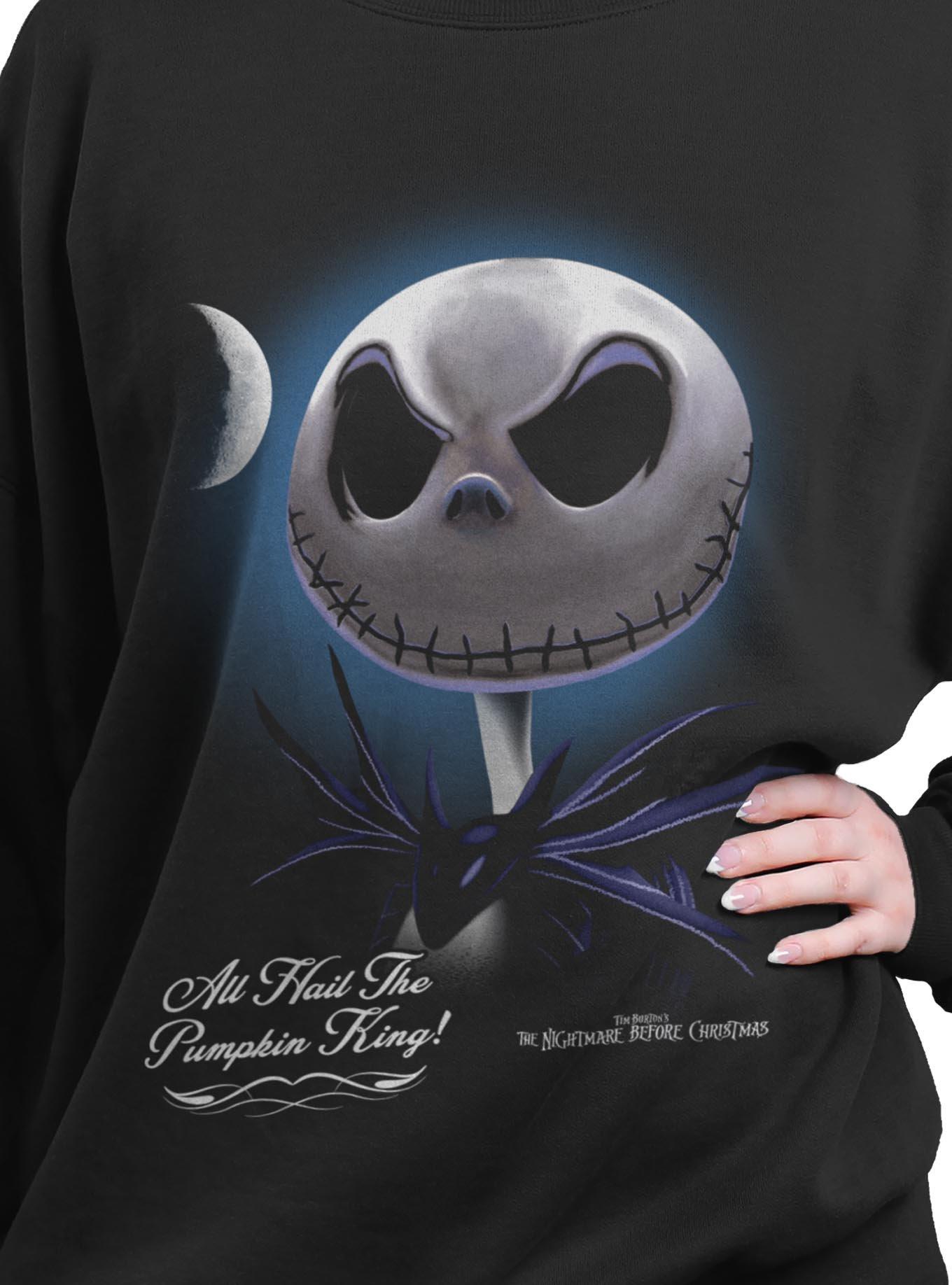 Disney The Nightmare Before Christmas Skellington Moon Girls Oversized Sweatshirt, BLACK, alternate - view 2