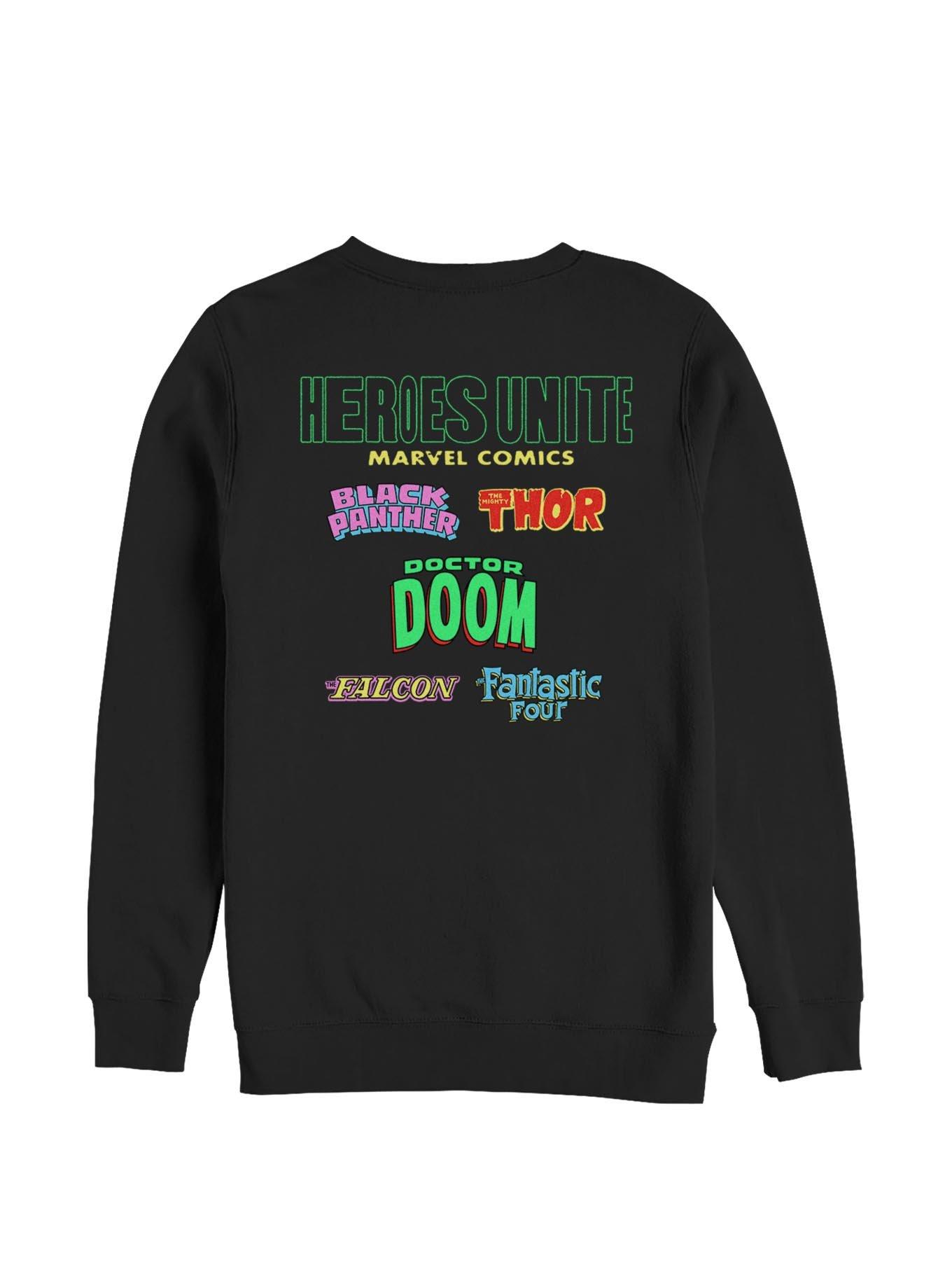 Marvel Avengers: Doomsday Heroes Unite Against Doctor Doom Sweatshirt Hot Topic Exclusive, BLACK, alternate - view 2