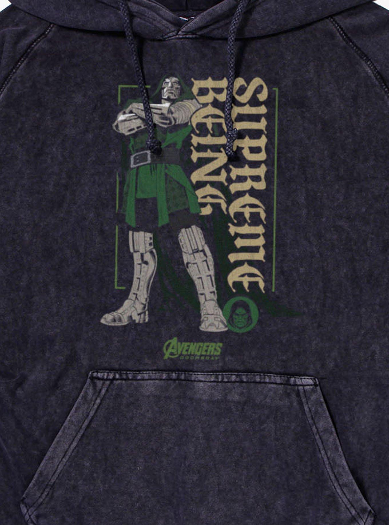 Marvel Avengers Doomsday Supreme Being Stance Mineral Wash Hoodie BoxLunch Exclusive, VINTAGE BLACK, alternate - view 2