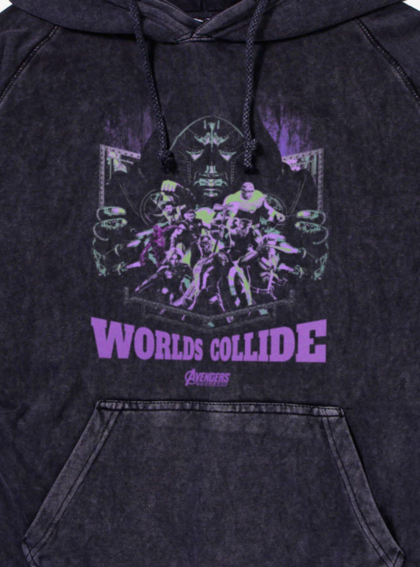 Marvel Avengers Doomsday Worlds Collide With Doom Mineral Wash Hoodie BoxLunch Exclusive, VINTAGE BLACK, alternate - view 2