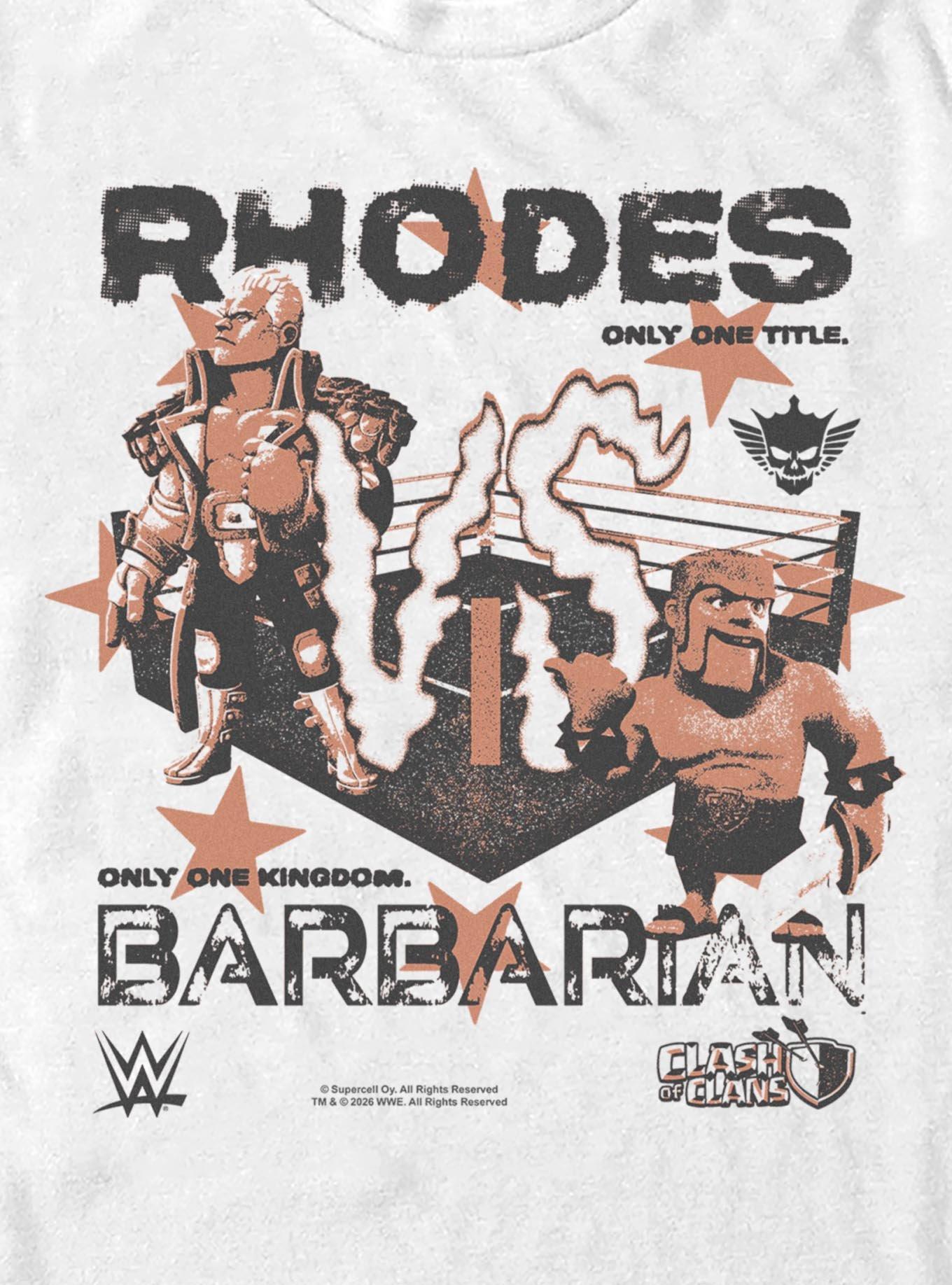 WWE x Clash Of Clans Cody Rhodes vs The Barbarian Only One Crown T-Shirt, WHITE, alternate - view 2