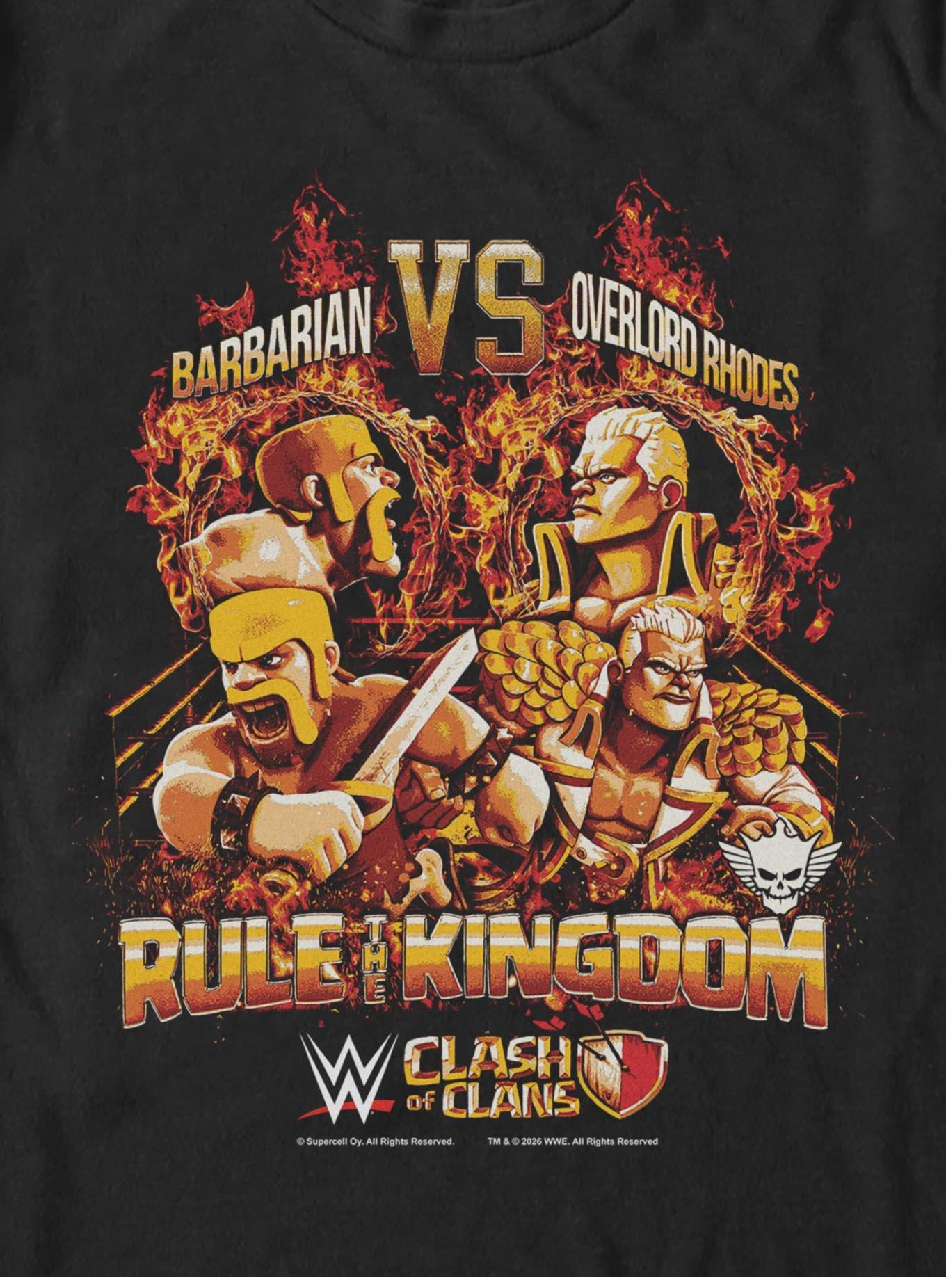 WWE x Clash Of Clans Overlord Cody Rhodes vs The Barbarian Rule The Kingdom T-Shirt, BLACK, alternate - view 2