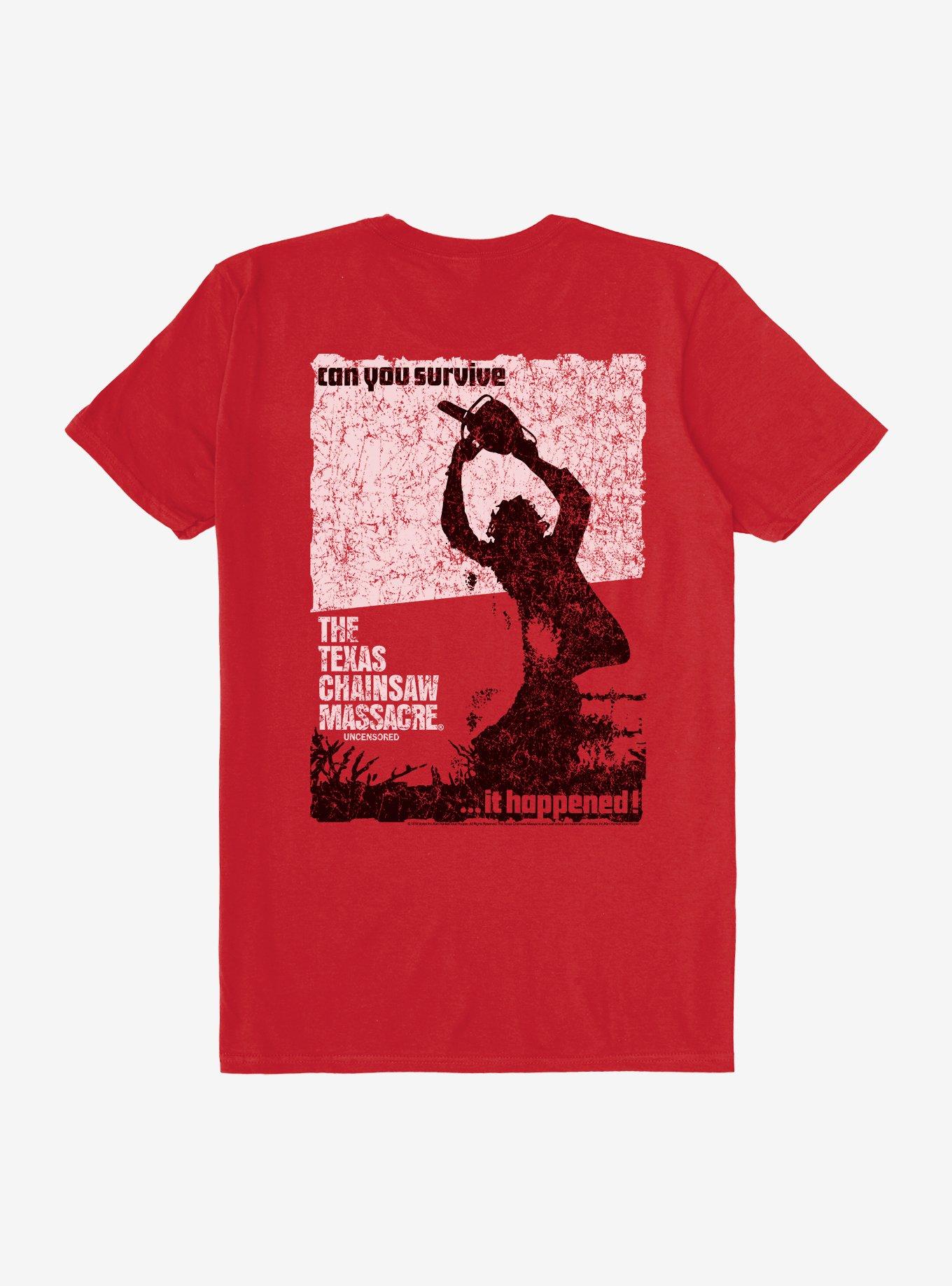 Texas Chainsaw Massacre Can You Survive T Shirt, RED, alternate - view 2