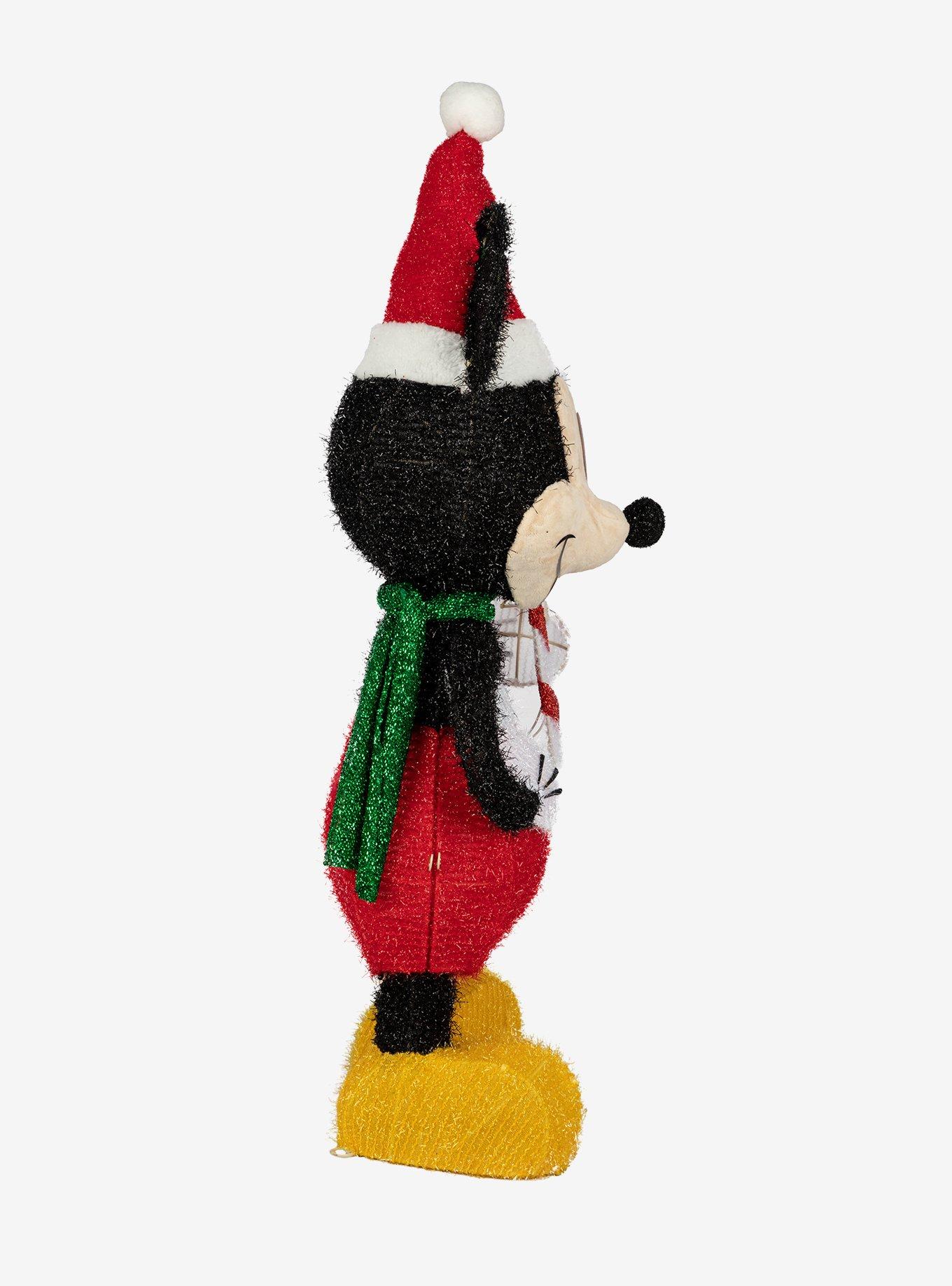 Disney Mickey Mouse with Candy Cane 28" 3D Lighted Tinsel Sculpture, , alternate - view 3
