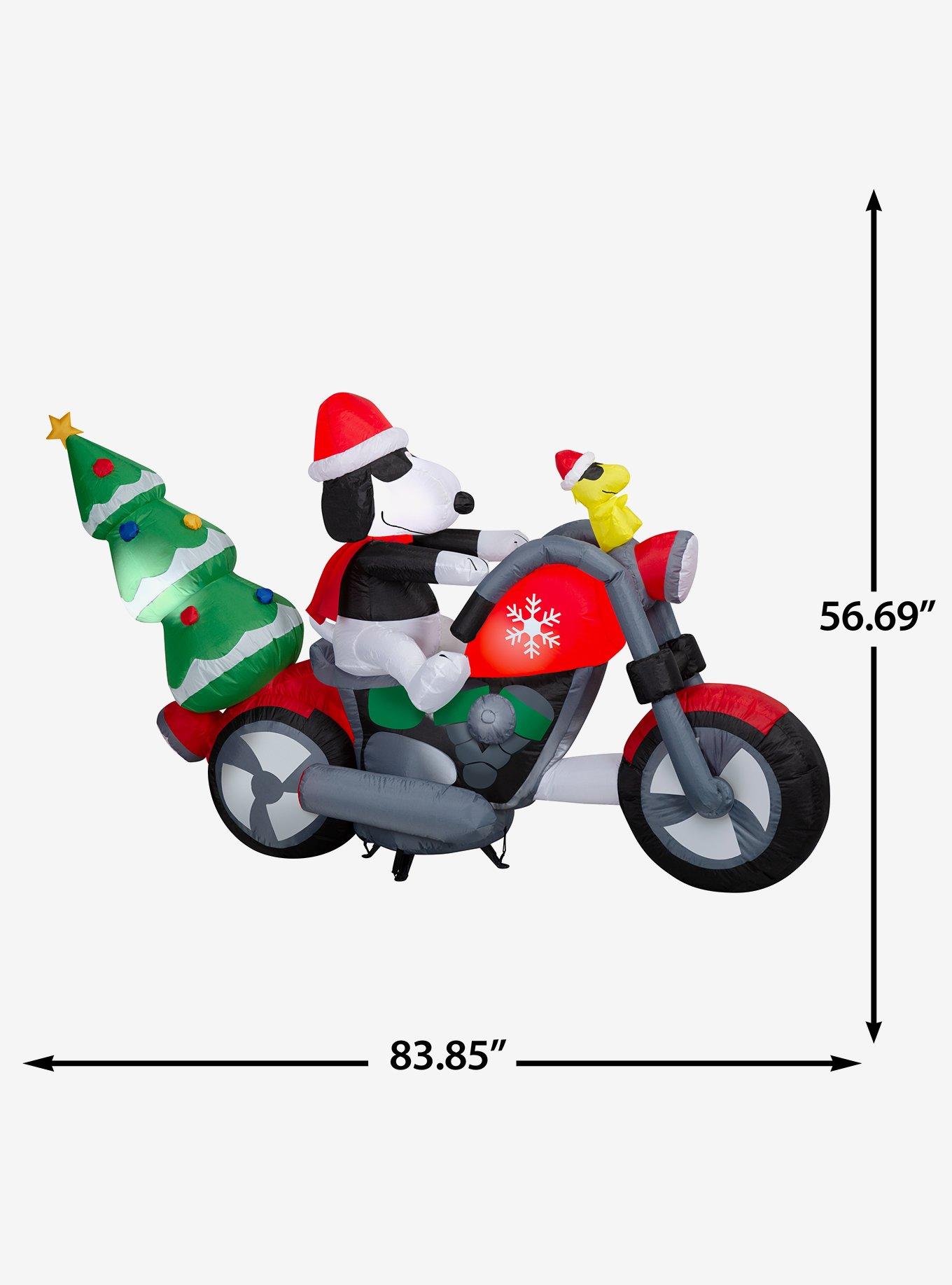 Peanuts Snoopy and Woodstock On Motorcycle with Leds Airblown, , alternate - view 6