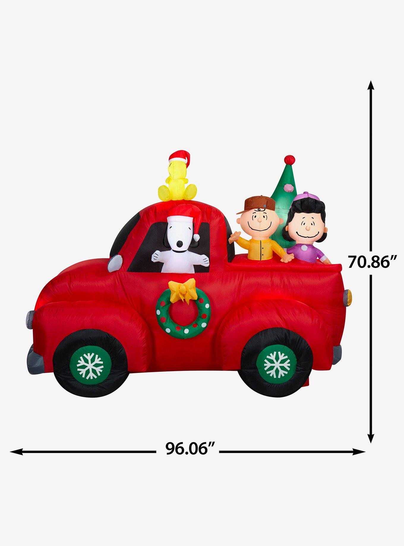 Peanuts Snoopy Driving Truck with Friends Airblown, , alternate - view 6