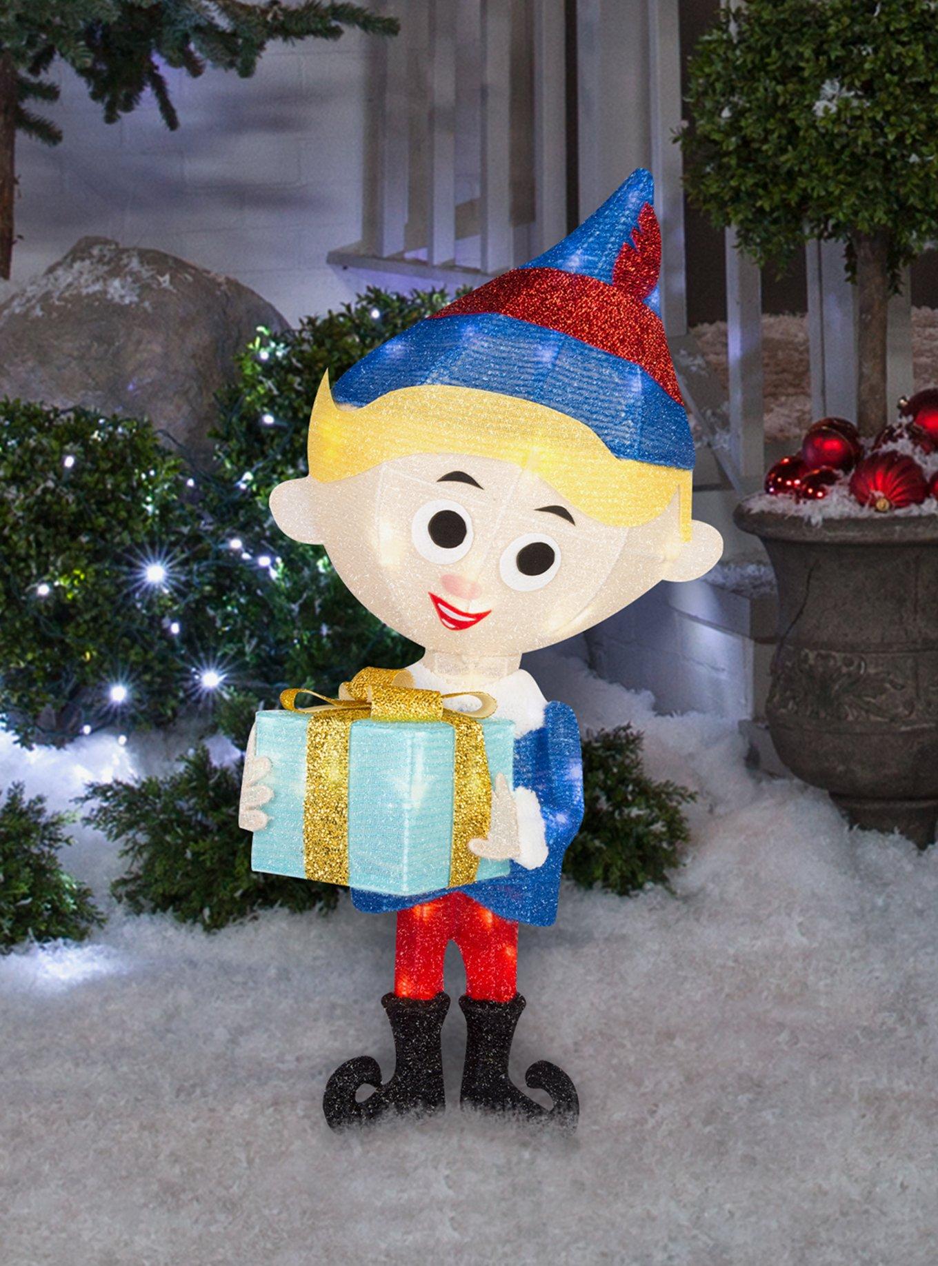 Rudolph The Red-Nosed Reindeer Hermey 28" 3D Lighted Tinsel Sculpture, , alternate - view 2