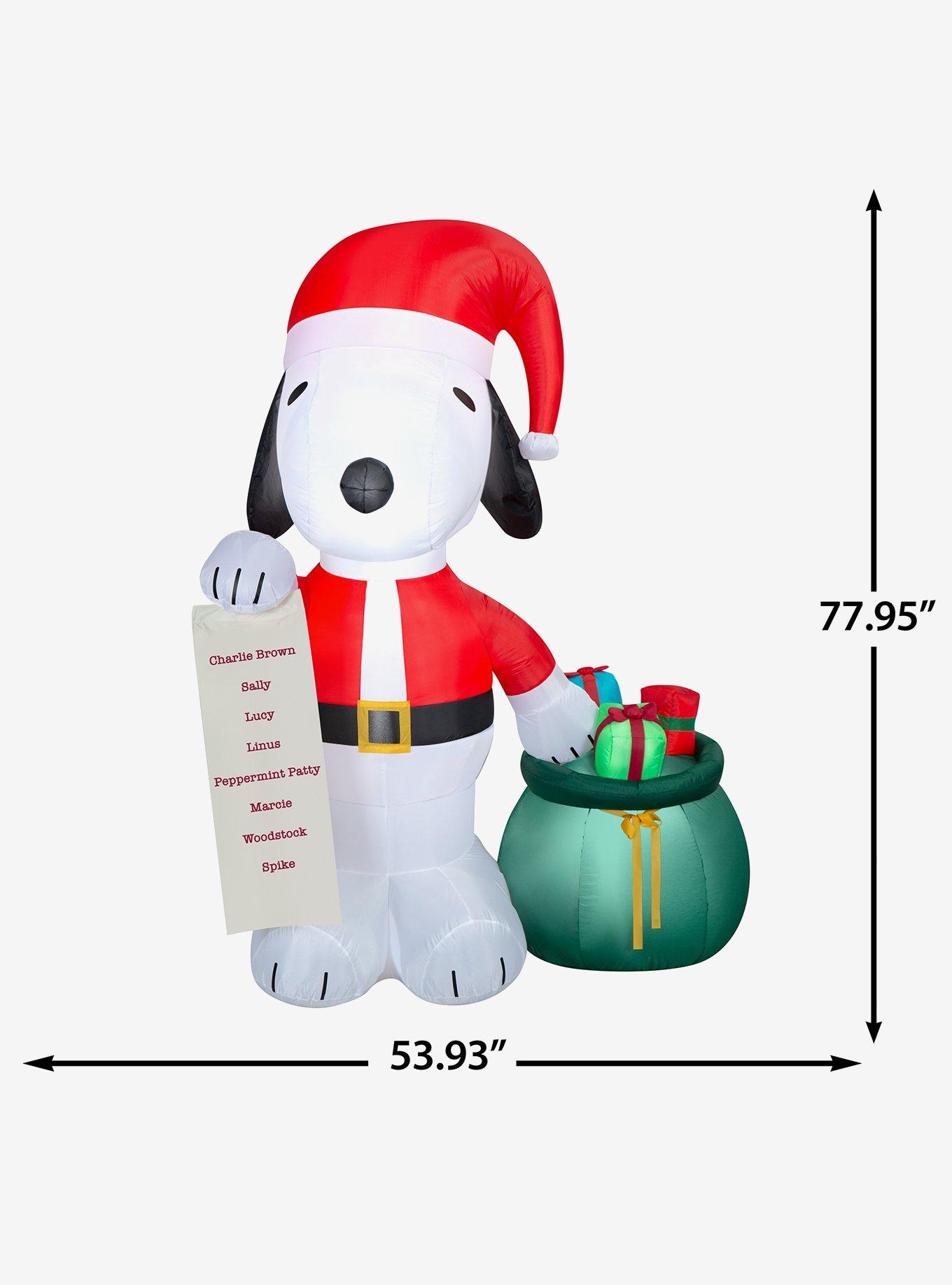 Peanuts Snoopy with List and Gift Sack Peanuts Airblown, , alternate - view 6