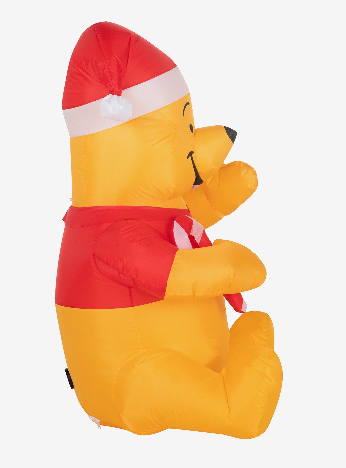 Disney Winnie The Pooh in Santa Hat with Candy Cane Airblown, , alternate - view 3