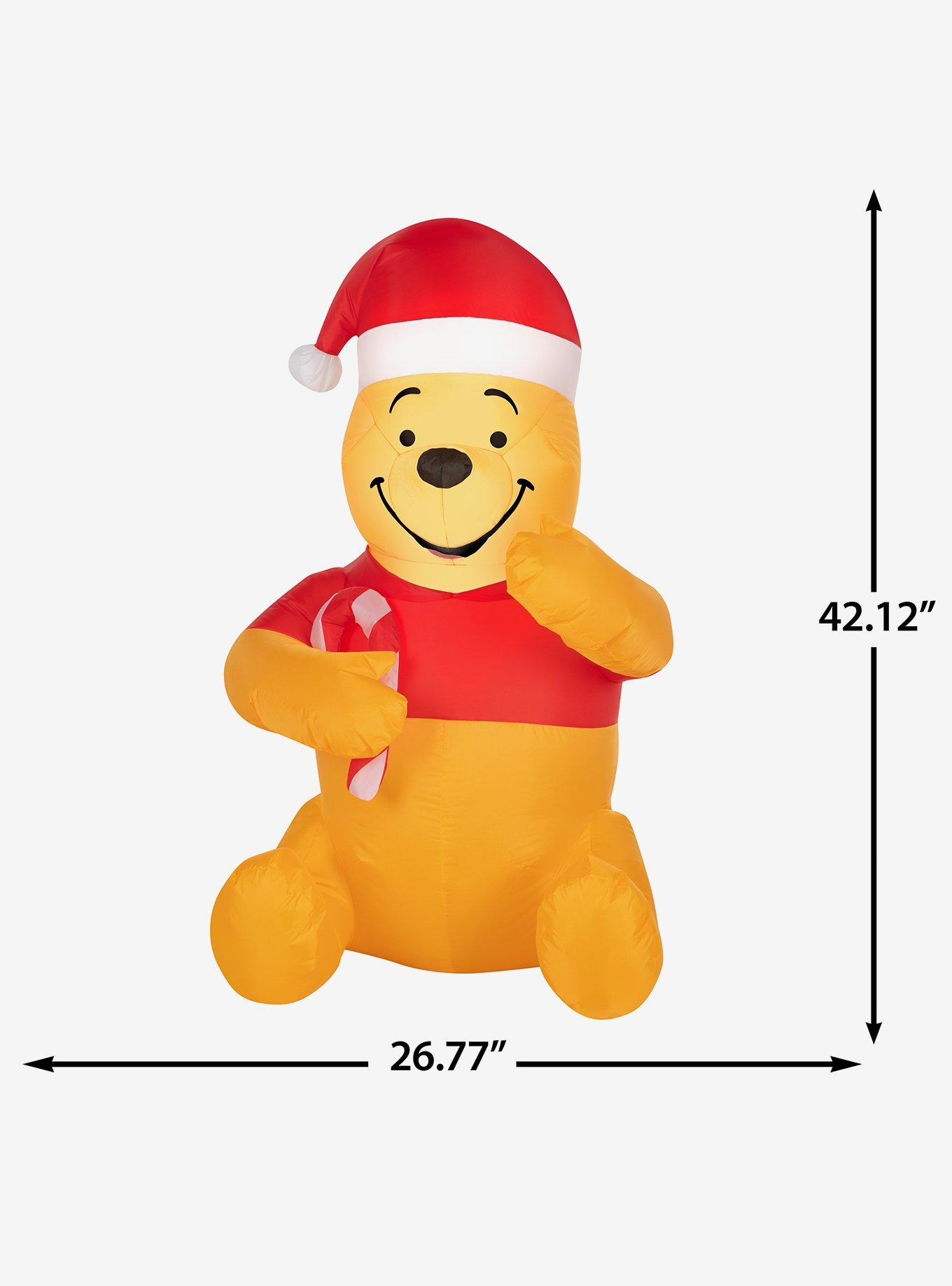 Disney Winnie The Pooh in Santa Hat with Candy Cane Airblown, , alternate - view 6