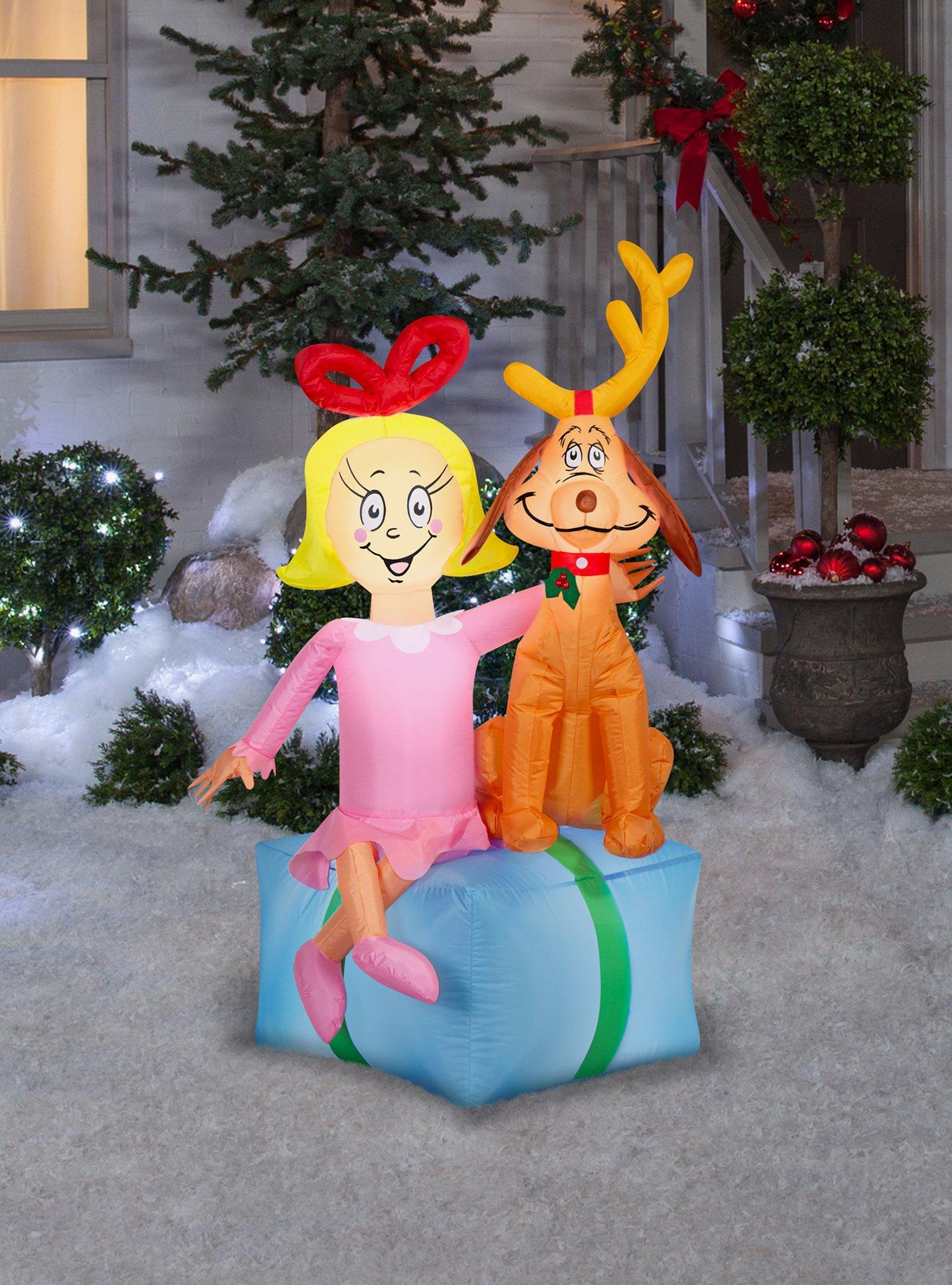 Dr. Seuss How The Grinch Stole Christmas! Cindy and Max On Seussian Pantone Present Scene Airblown, , alternate - view 2