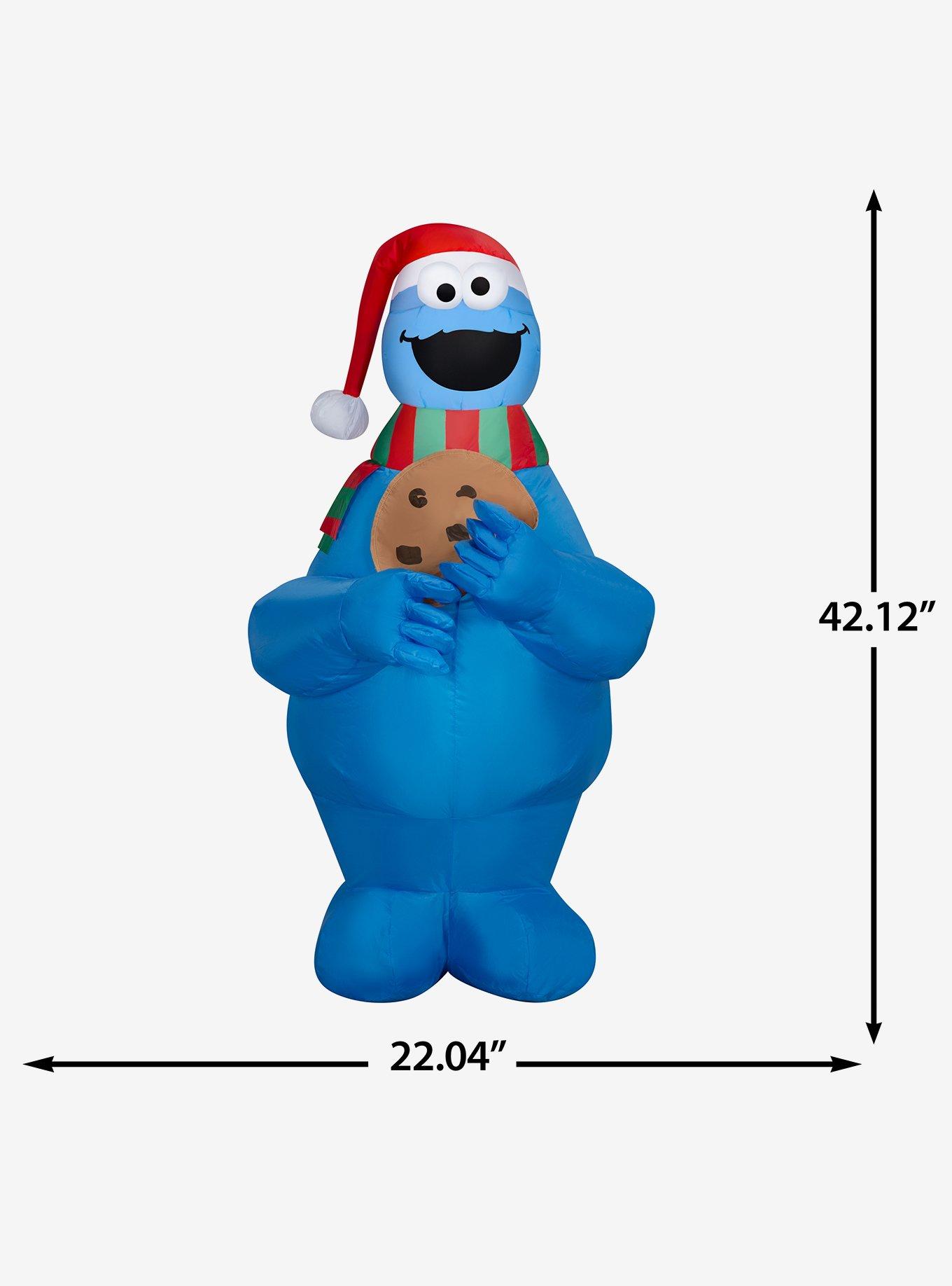 Sesame Street Cookie Monster with Santa Hat and Scarf Airblown, , alternate - view 6