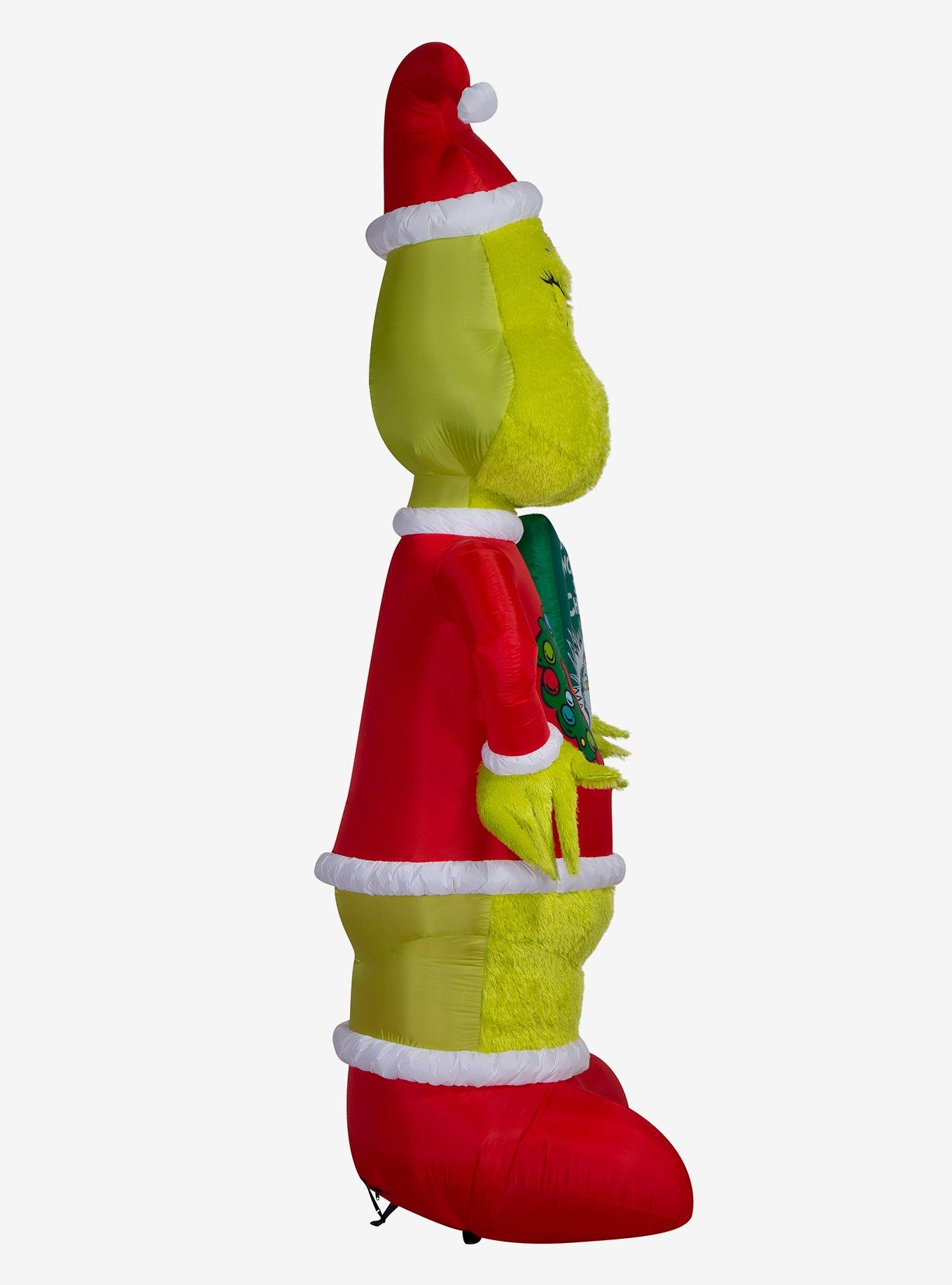 Dr. Seuss How The Grinch Stole Christmas! Mixed Media Fuzzy Plush Grinch Airblown, , alternate - view 3